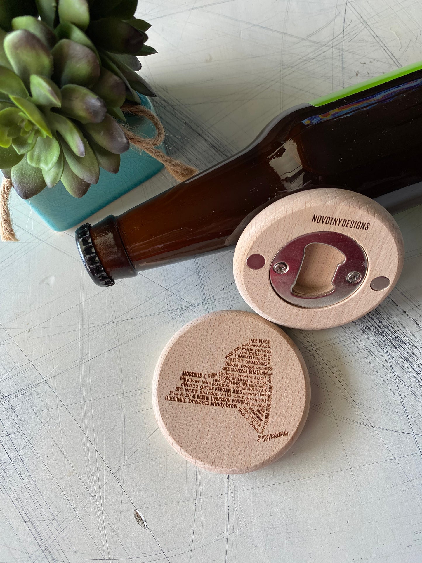 New York Breweries - Novotny Designs - magnetic engraved bottle opener