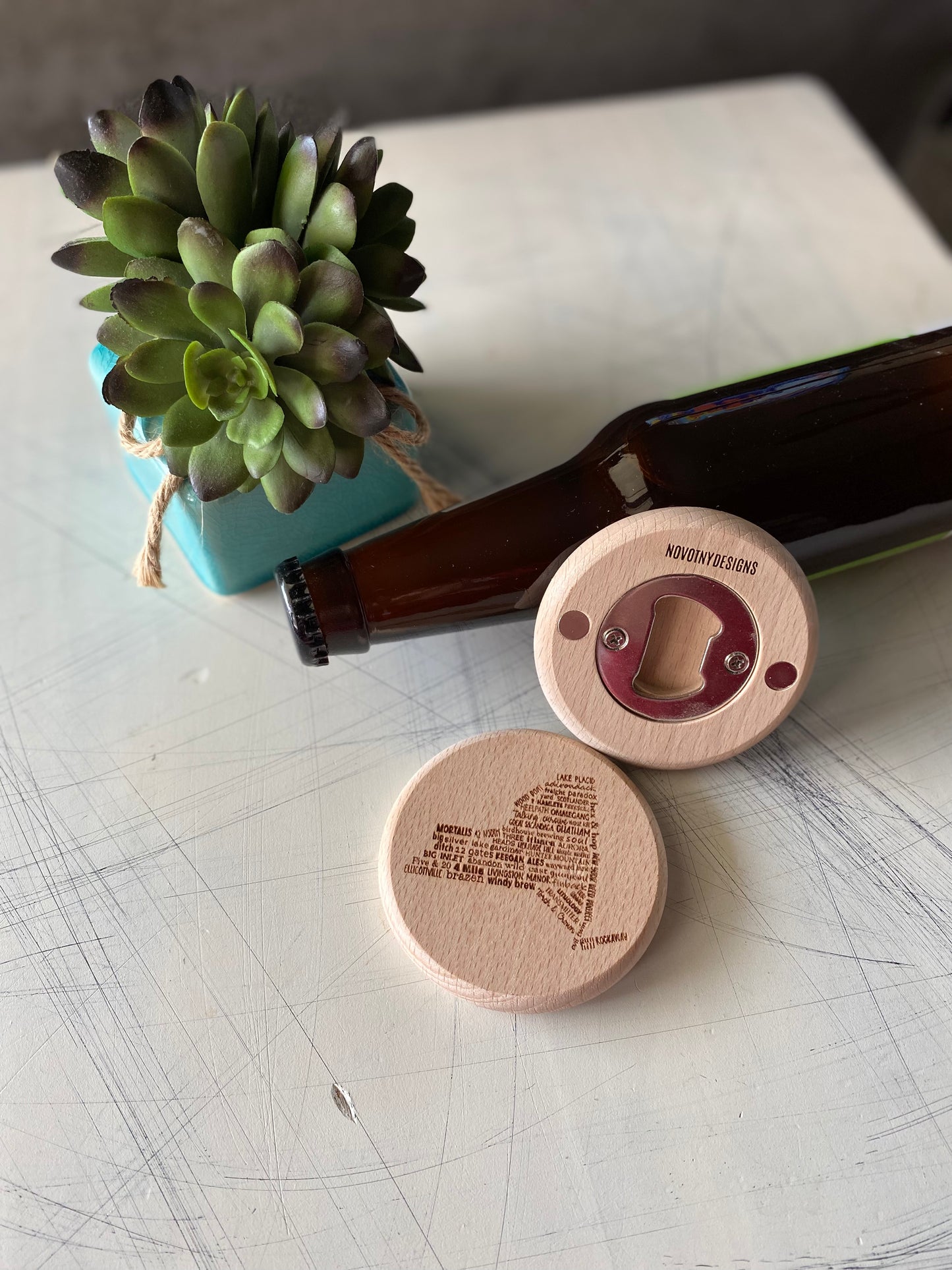 New York Breweries - Novotny Designs - magnetic engraved bottle opener