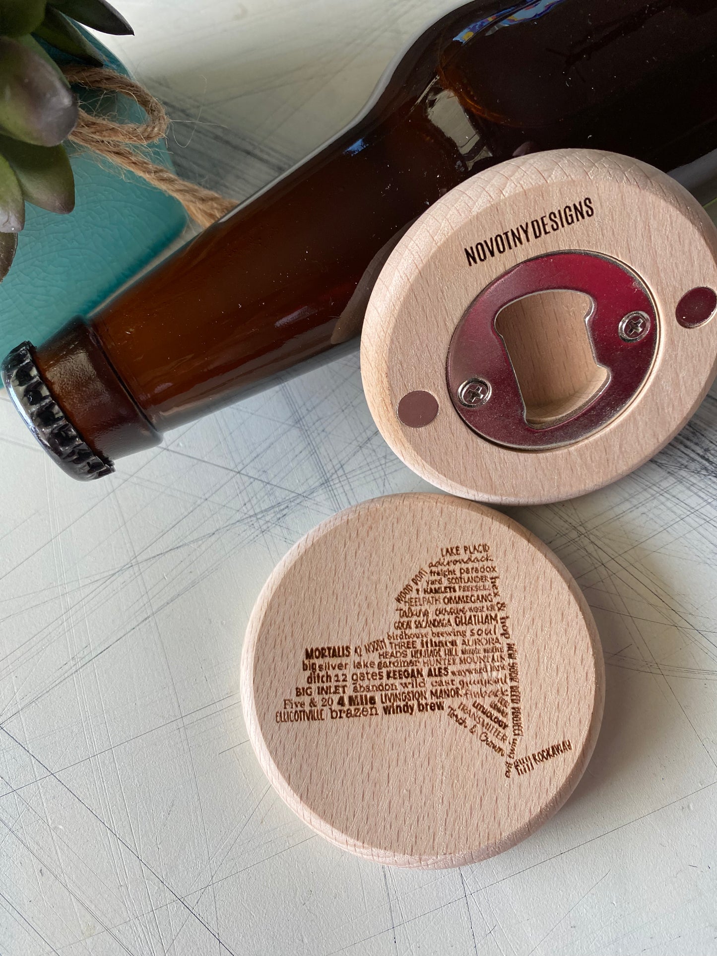 New York Breweries - Novotny Designs - magnetic engraved bottle opener