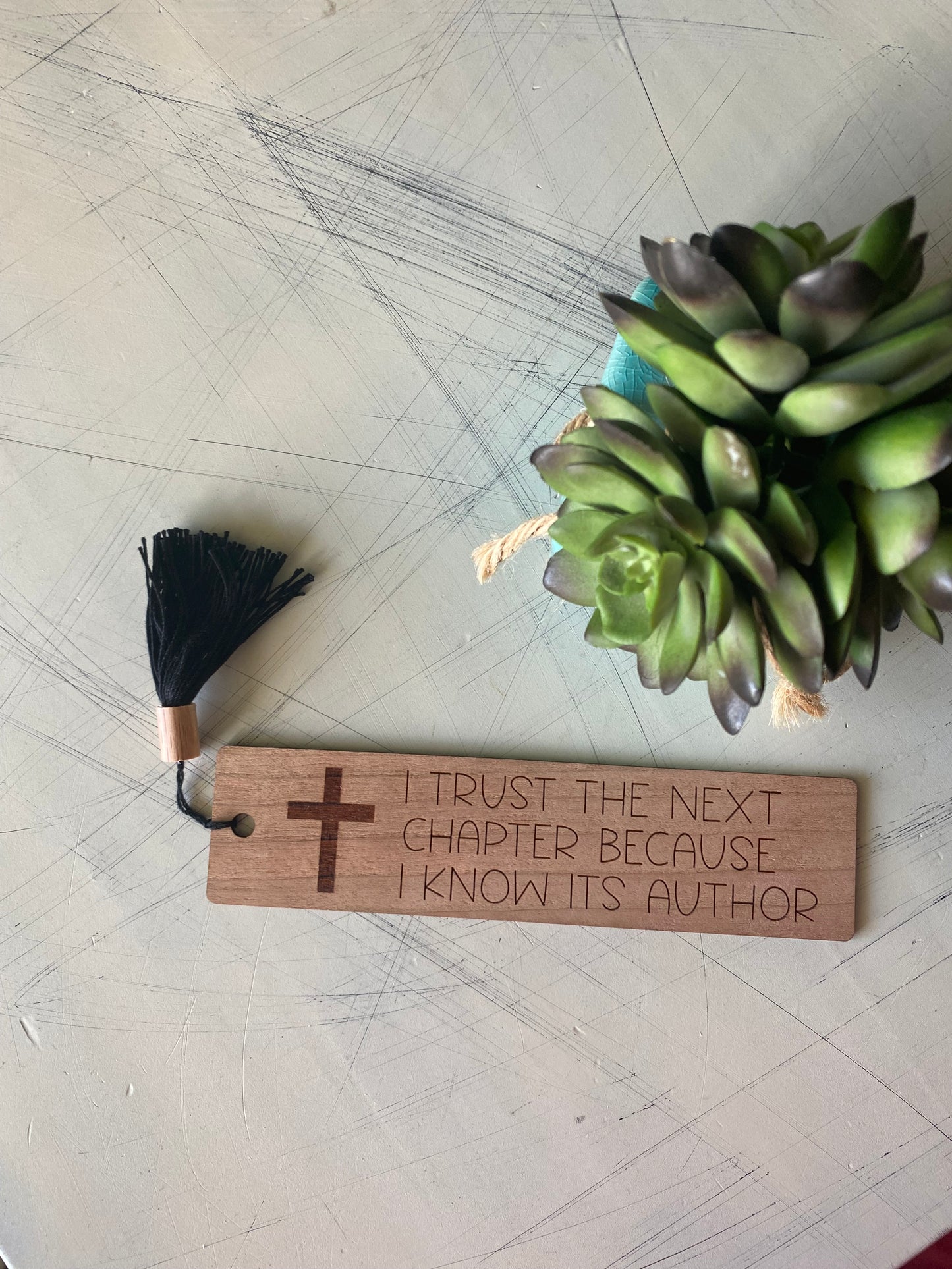 I trust the next chapter because I know its author - wood bookmark - Novotny Designs