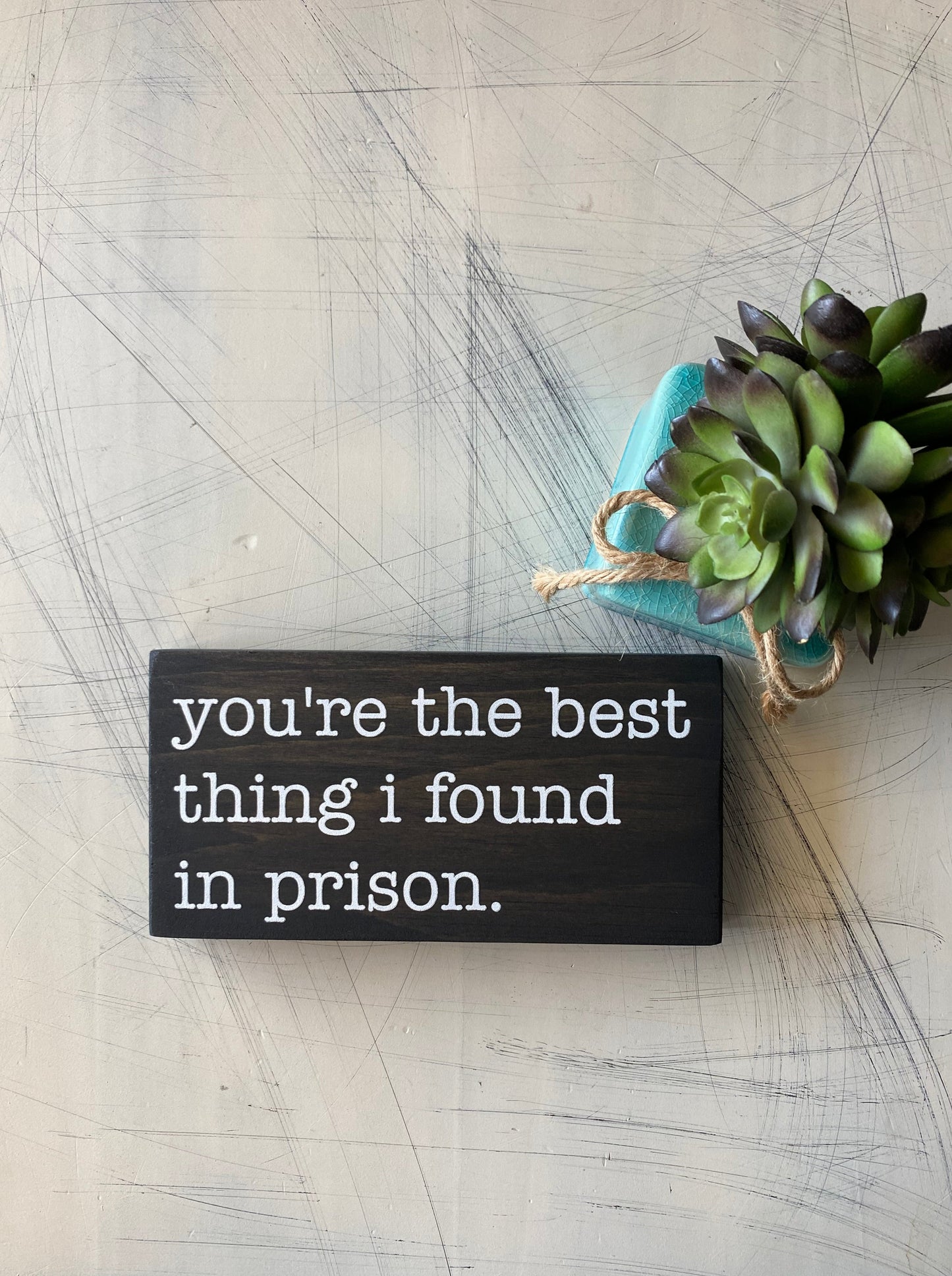 you're the best thing i found in prison. - Novotny Designs - mini wood sign - funny corrections gift