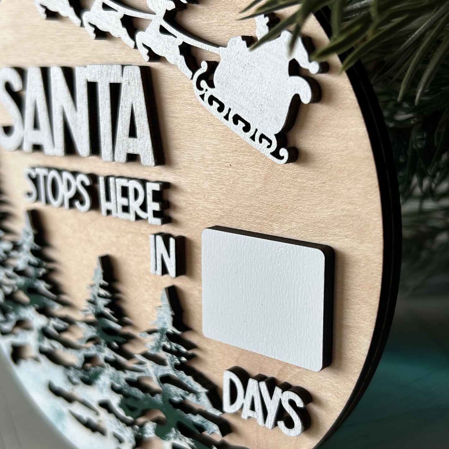 Santa stops here dry erase countdown calendar sign by Novotny Designs