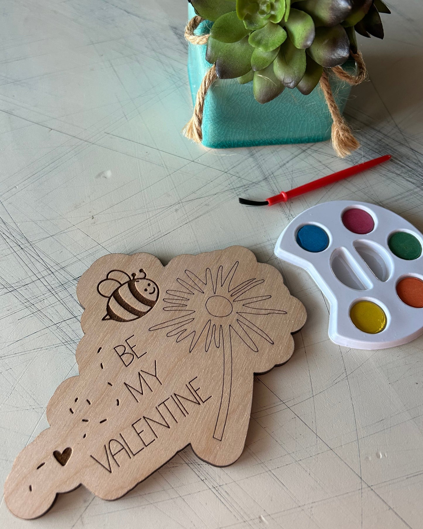 Be My Valentine Watercolor Craft Kit - Novotny Designs