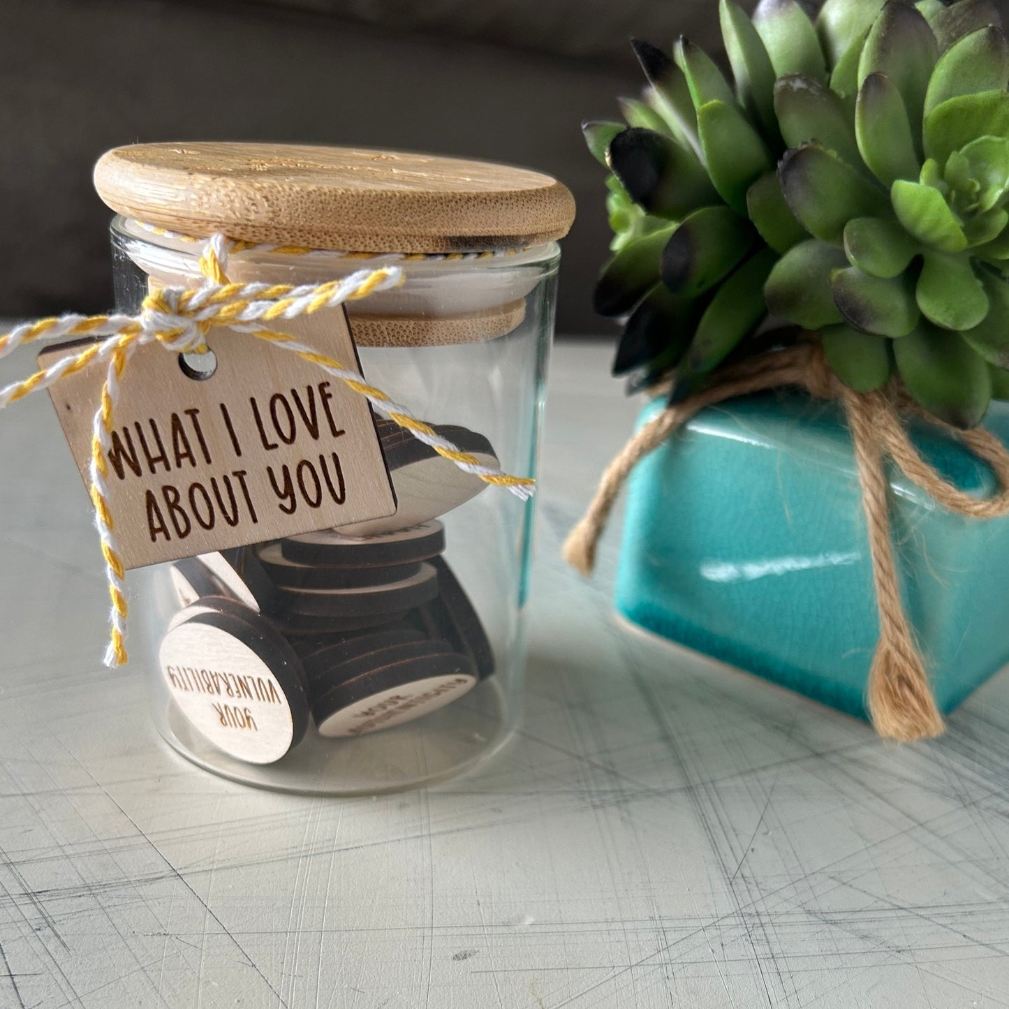 What I Love About You token jar by Novotny Designs