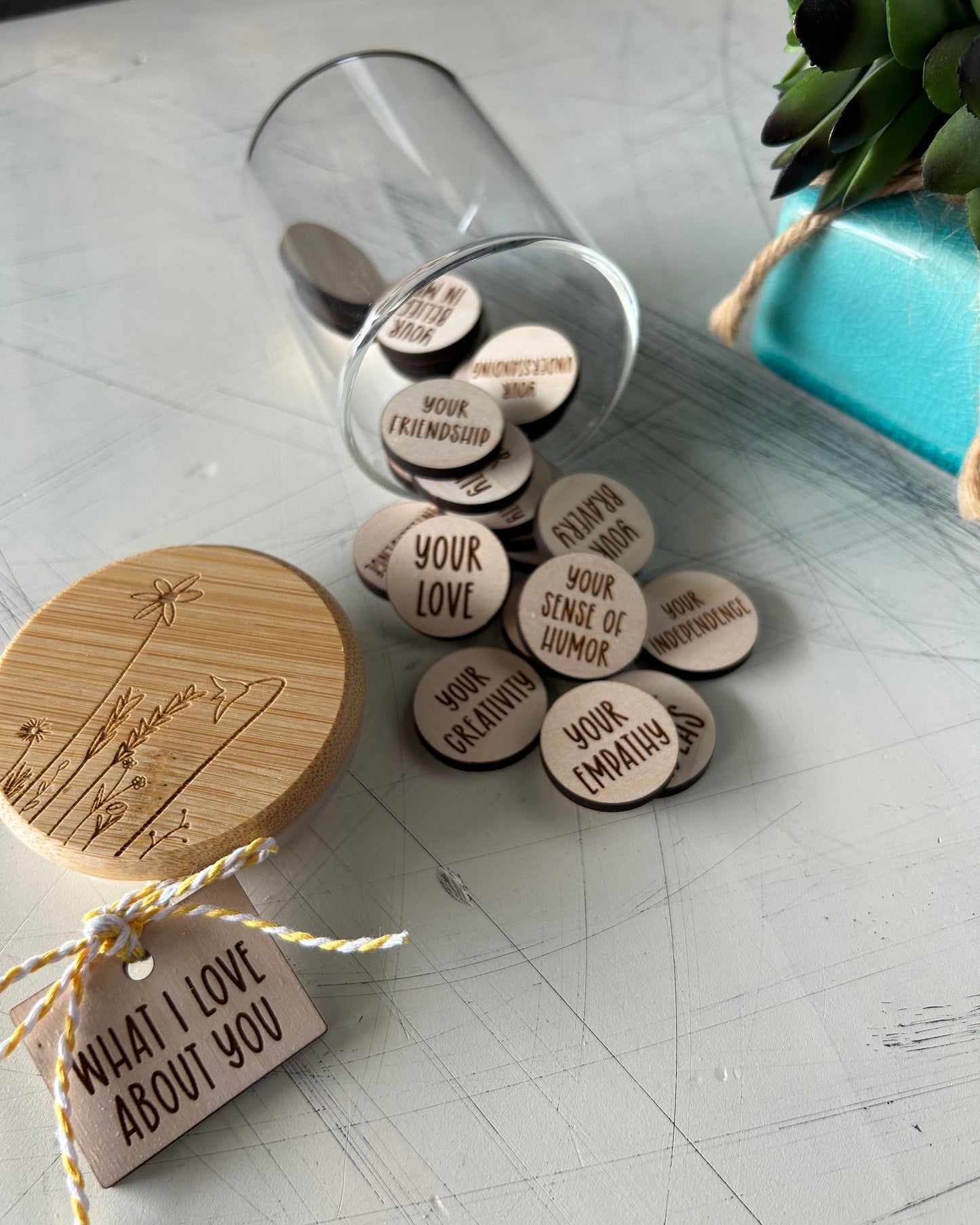 What I Love About You token jar by Novotny Designs