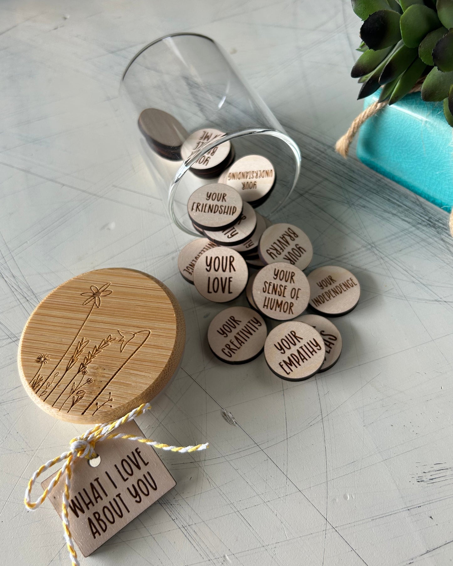 What I Love About You token jar by Novotny Designs