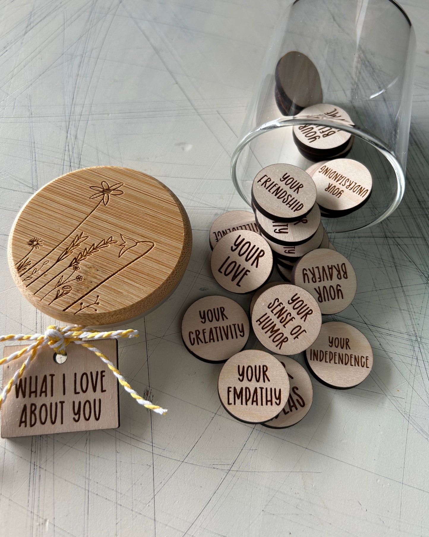 What I Love About You token jar by Novotny Designs