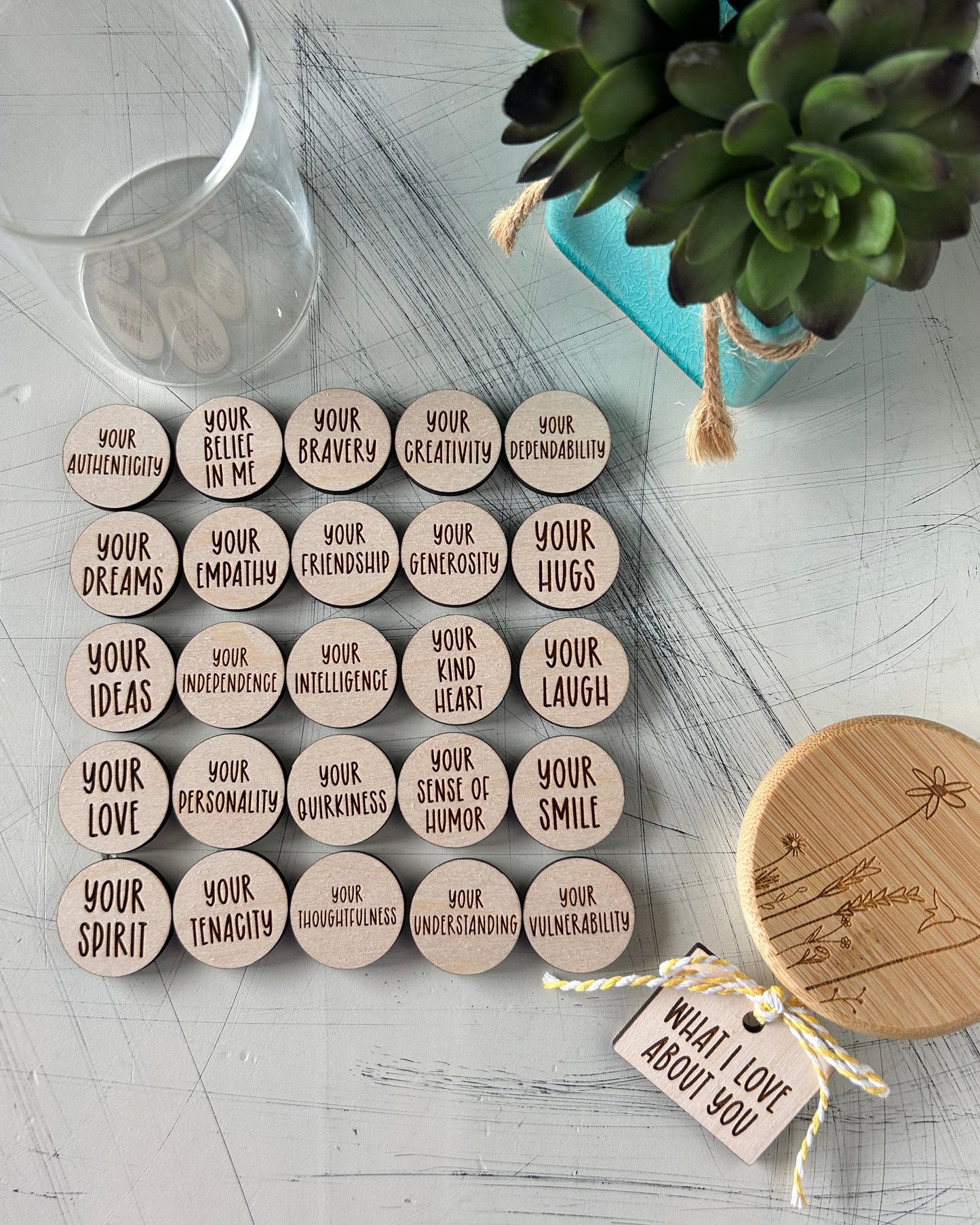 What I Love About You token jar by Novotny Designs