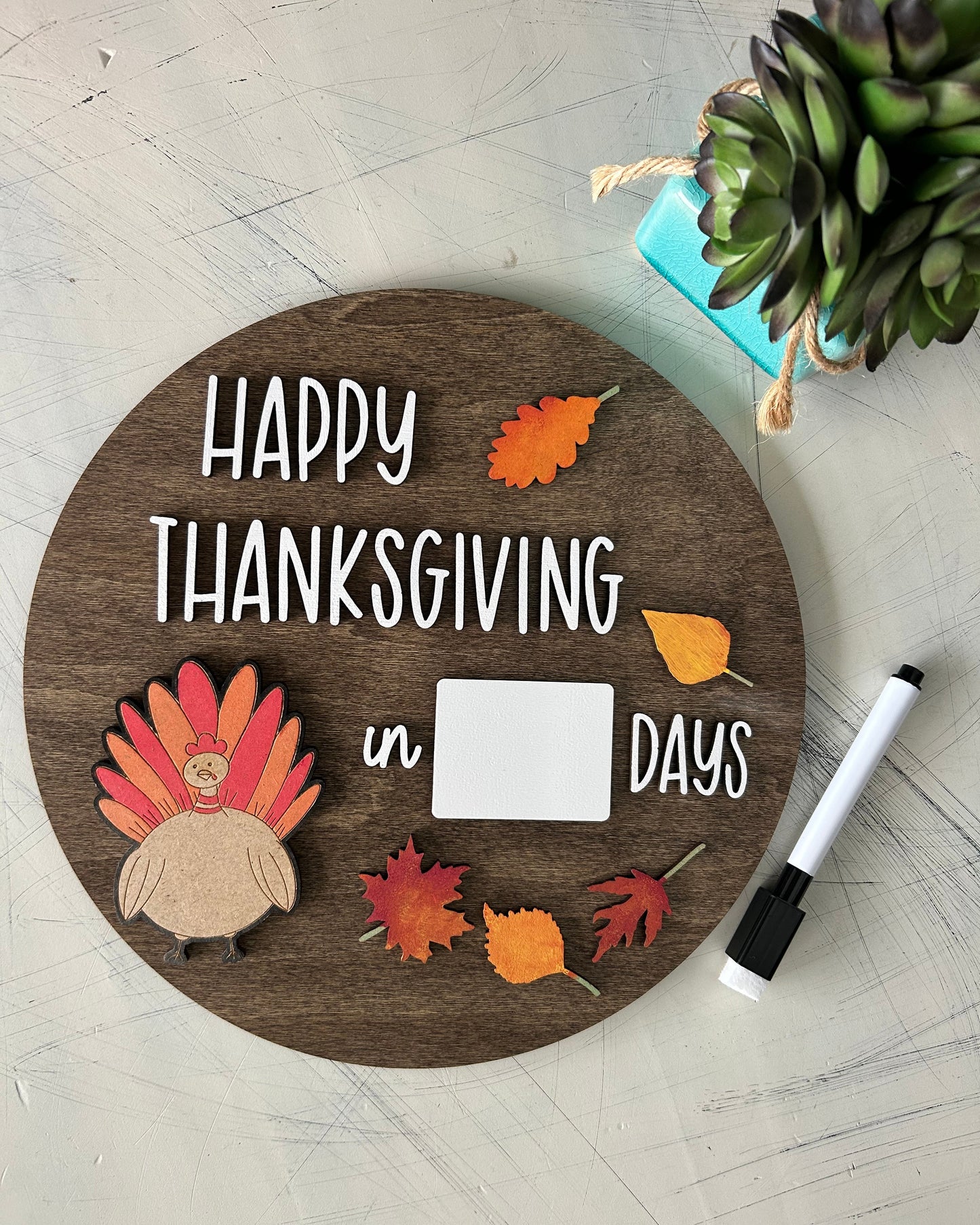 Happy Thanksgiving countdown dry erase sign by Novotny Designs