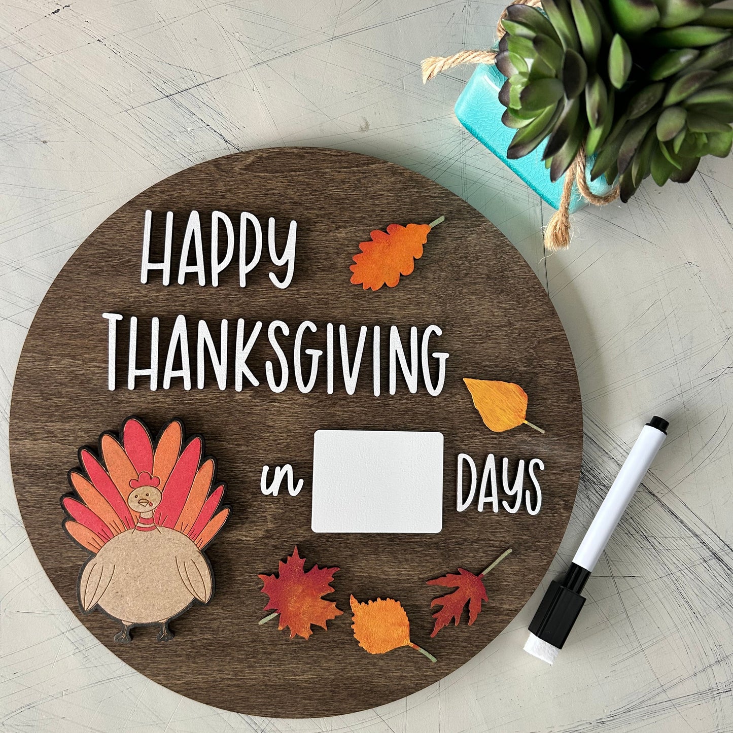 Happy Thanksgiving countdown dry erase sign by Novotny Designs