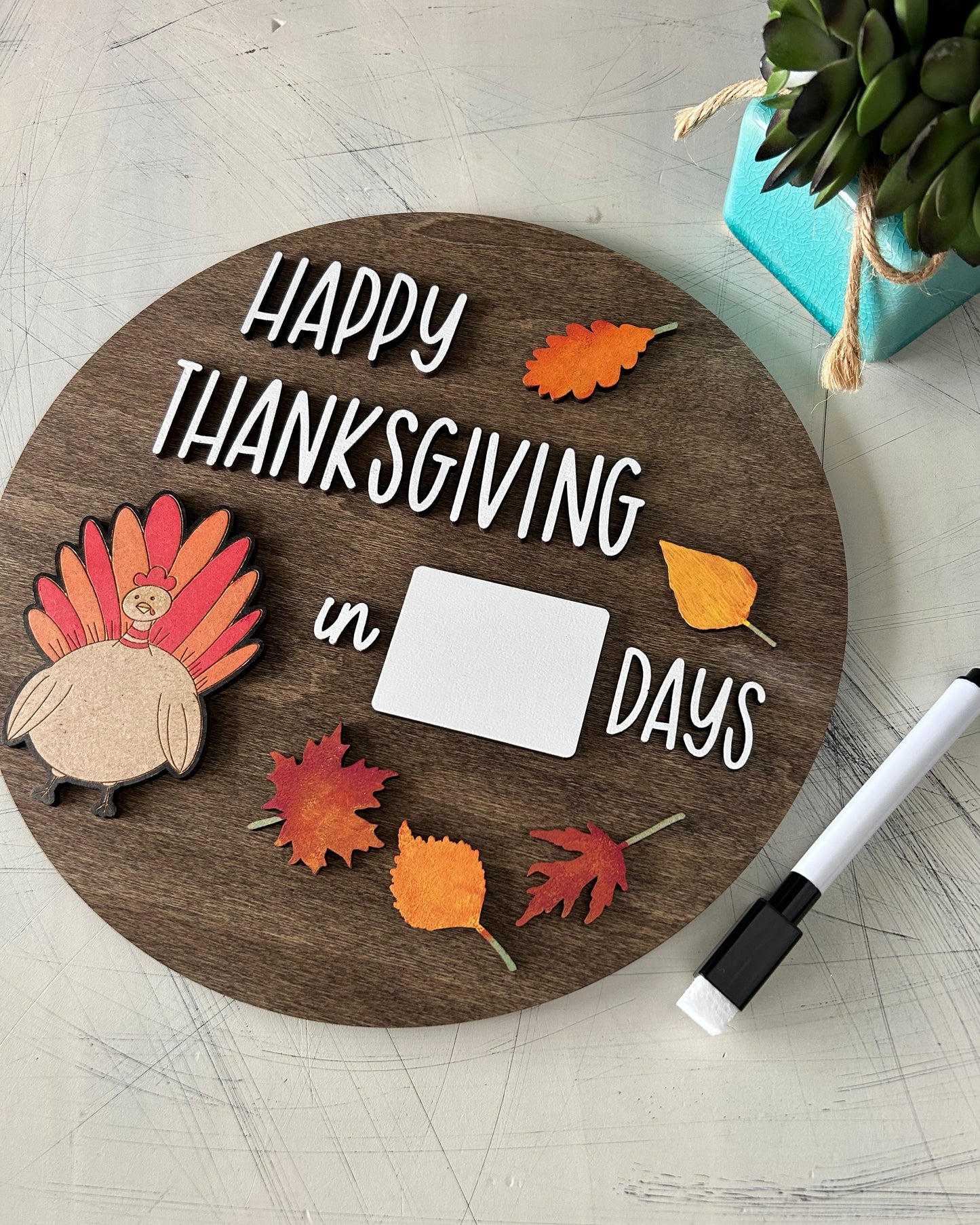 Happy Thanksgiving countdown dry erase sign by Novotny Designs