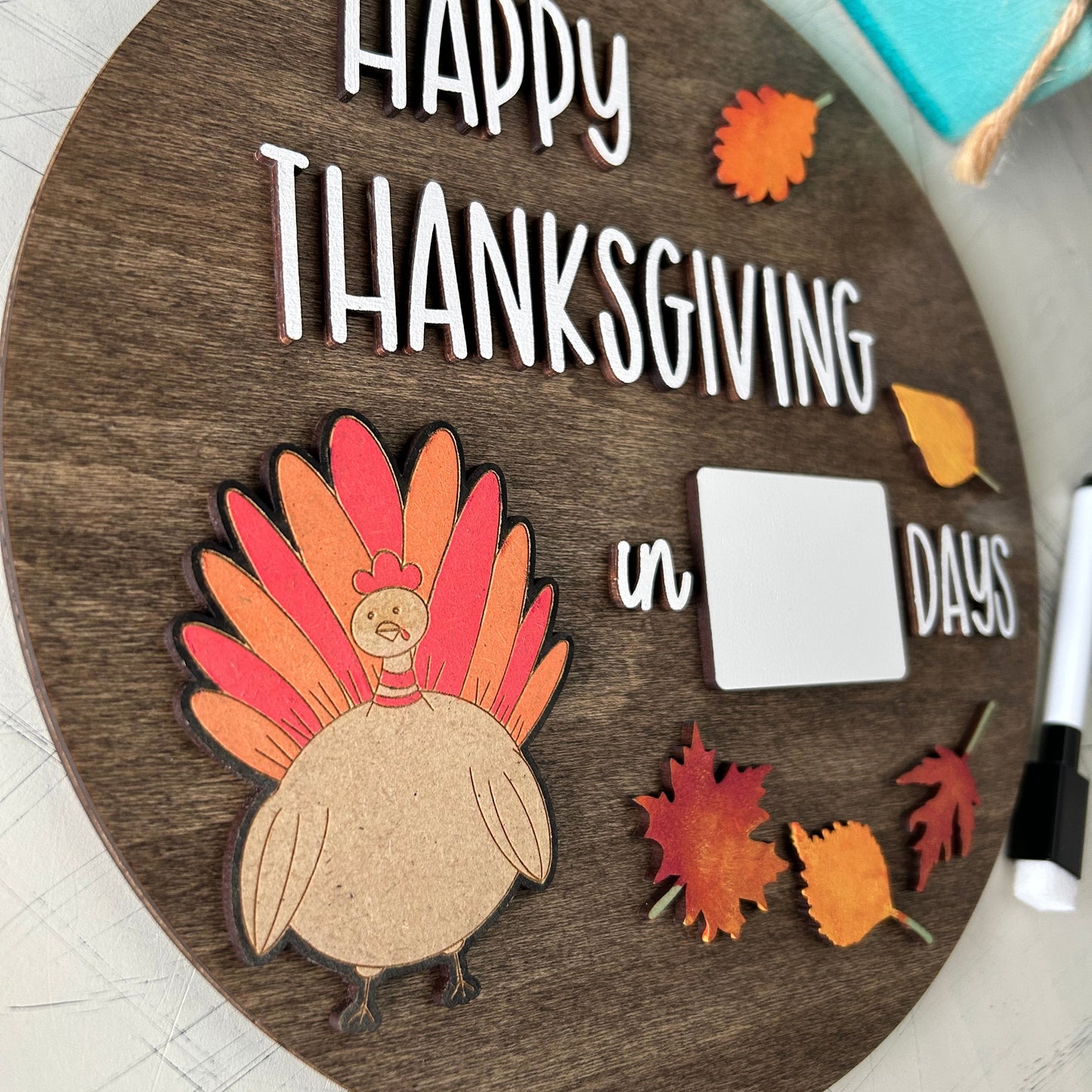 Happy Thanksgiving countdown dry erase sign by Novotny Designs