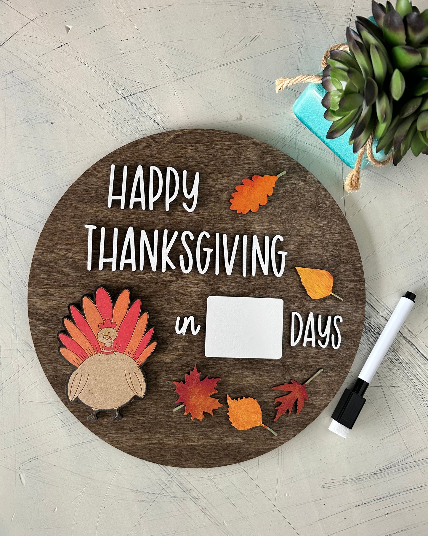 Happy Thanksgiving countdown dry erase sign by Novotny Designs