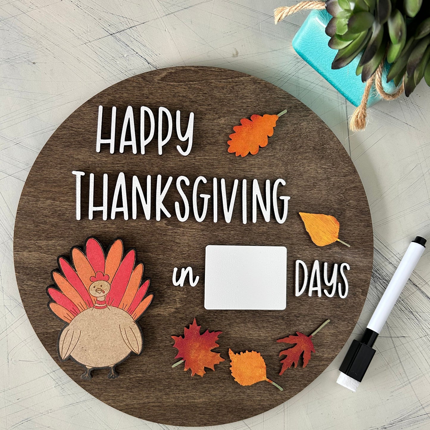 Happy Thanksgiving countdown dry erase sign by Novotny Designs