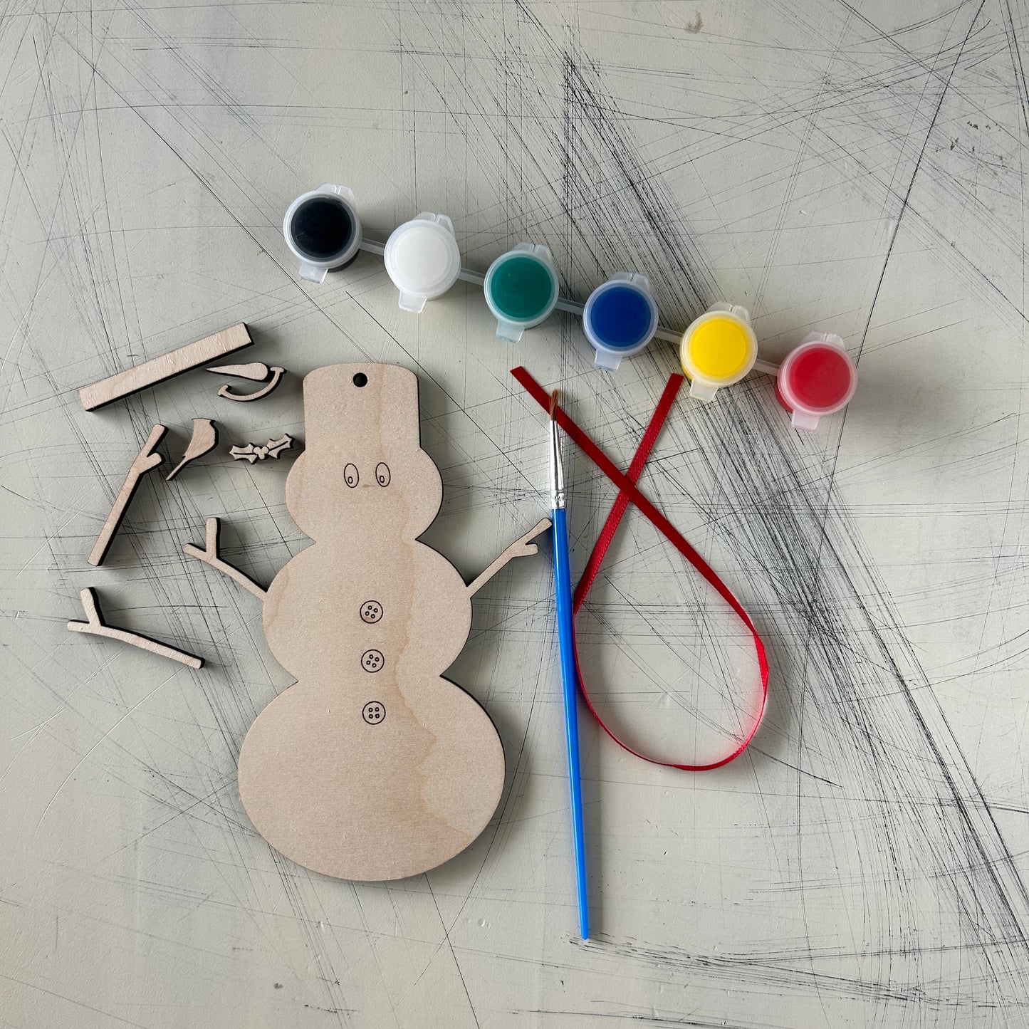 Build your own snowman ornament paint kit by Novotny Designs