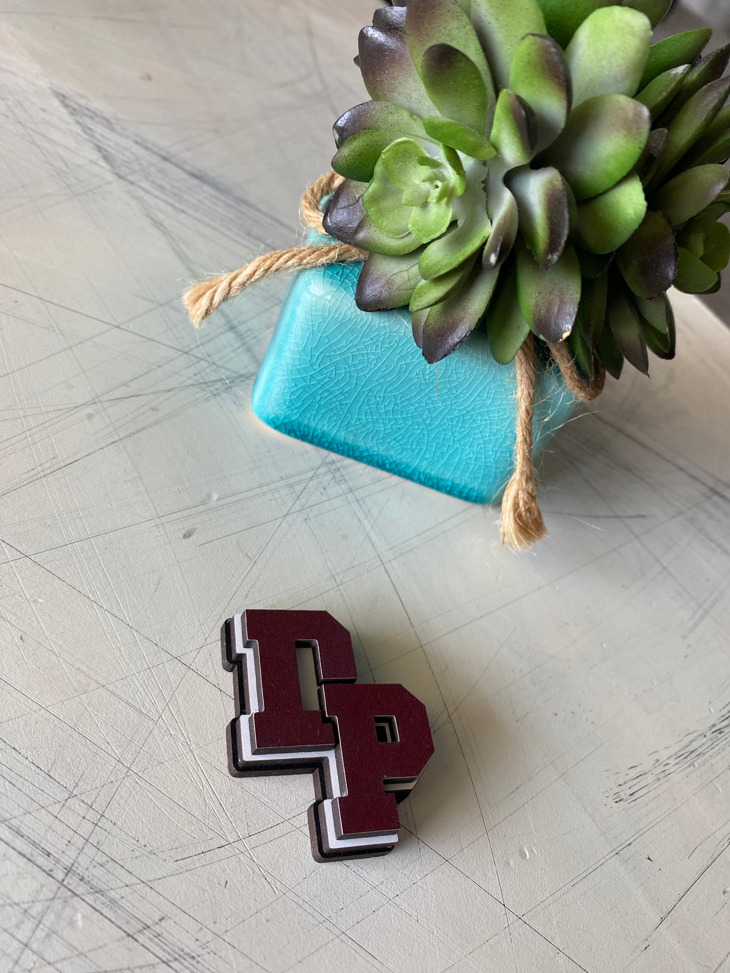 De Pere logo magnet - De Pere Redbirds - handmade by Novotny Designs