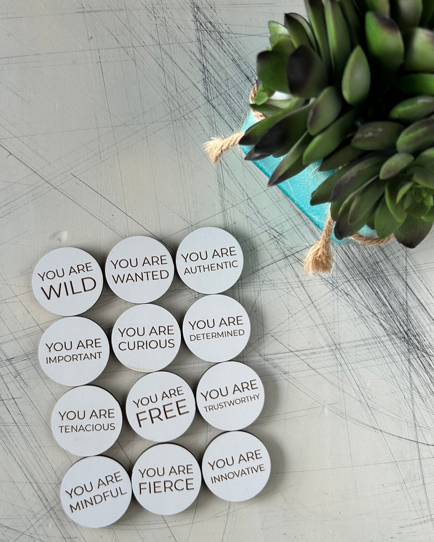 Truths about you affirmation tokens - 12 add on tokens - by Novotny Designs