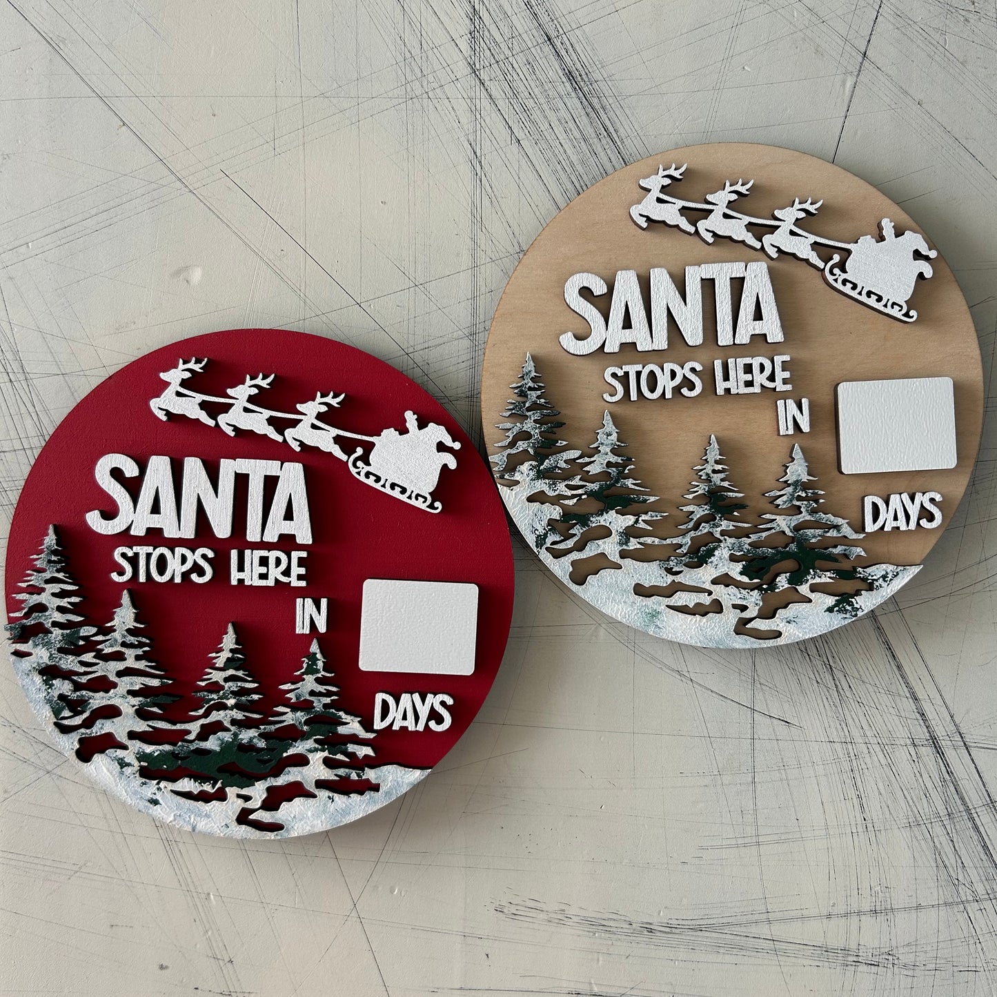 Santa stops here dry erase countdown calendar sign by Novotny Designs