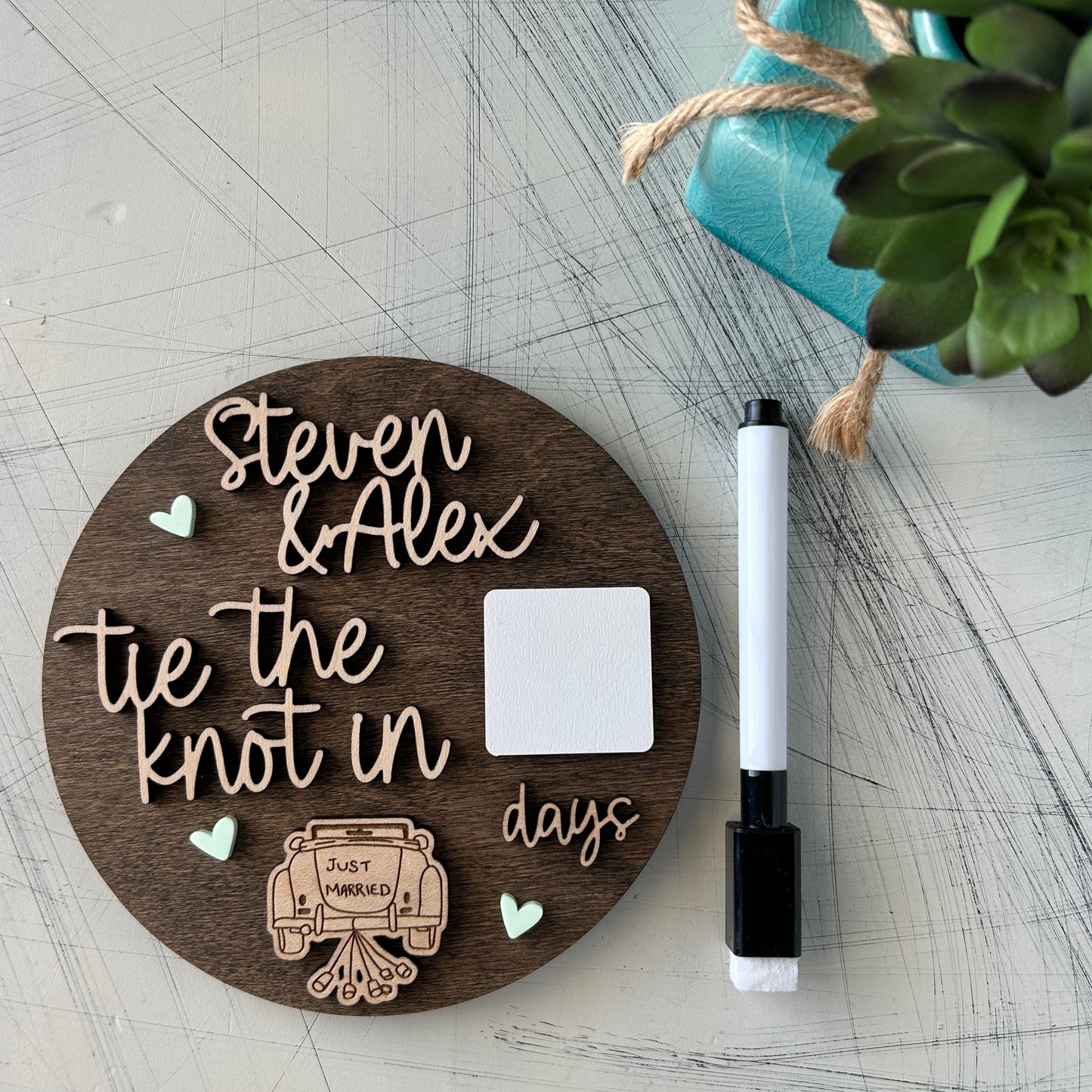 Customized Dry Erase Wedding Countdown Sign by Novotny Designs