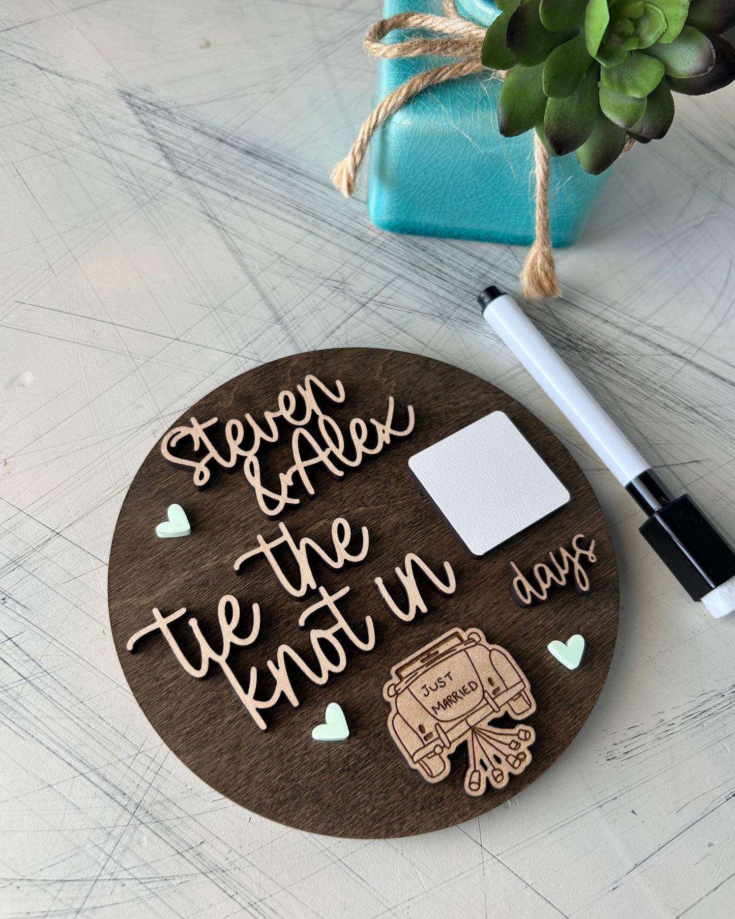 Customized Dry Erase Wedding Countdown Sign by Novotny Designs