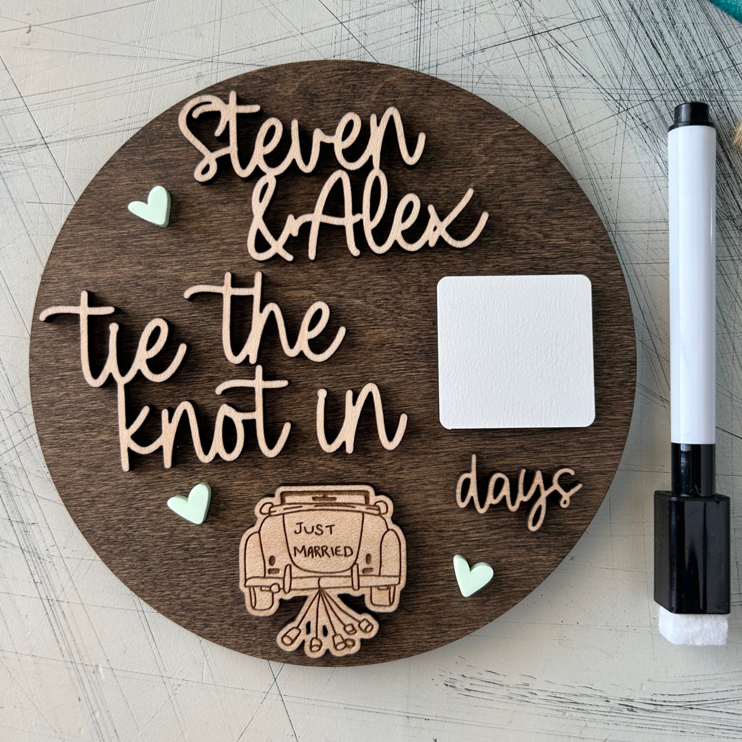 Customized Dry Erase Wedding Countdown Sign by Novotny Designs