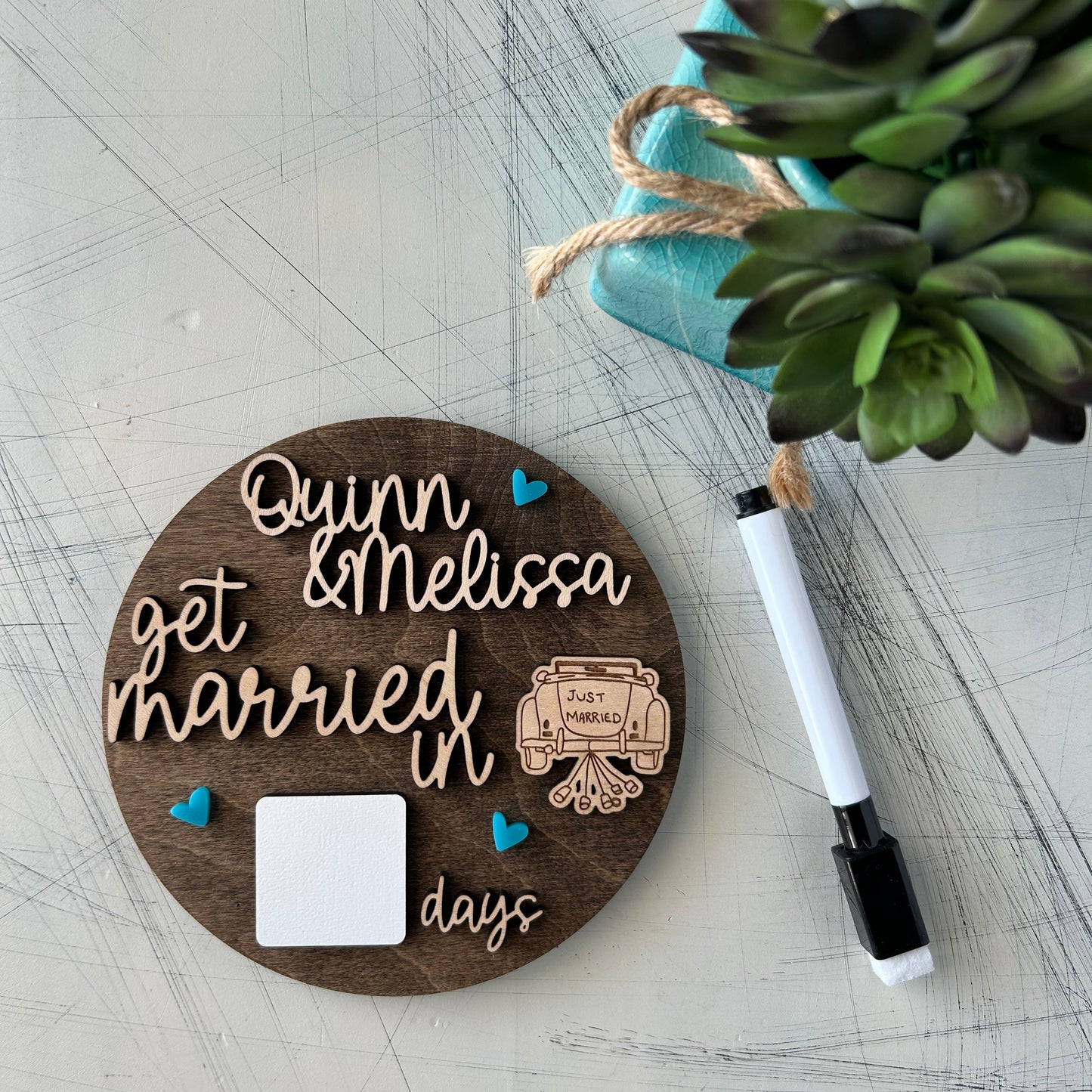 Customized Dry Erase Wedding Countdown Sign by Novotny Designs