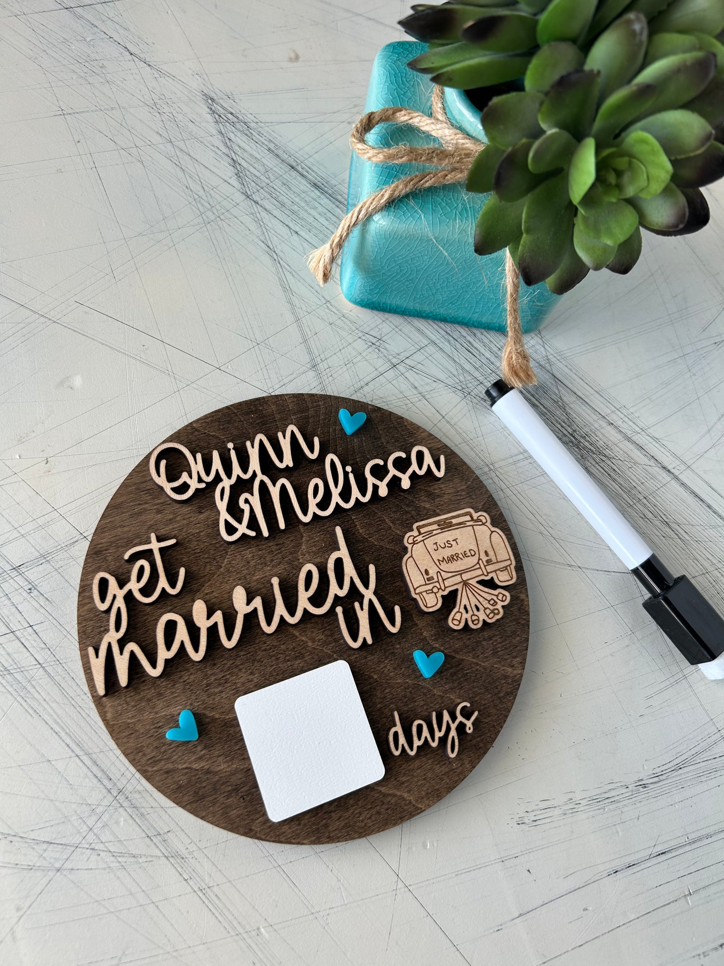 Customized Dry Erase Wedding Countdown Sign by Novotny Designs