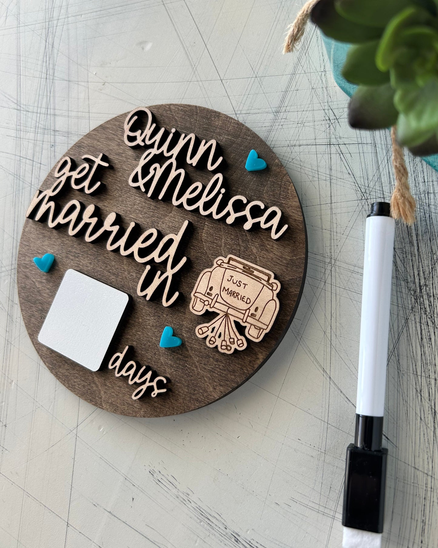 Customized Dry Erase Wedding Countdown Sign by Novotny Designs