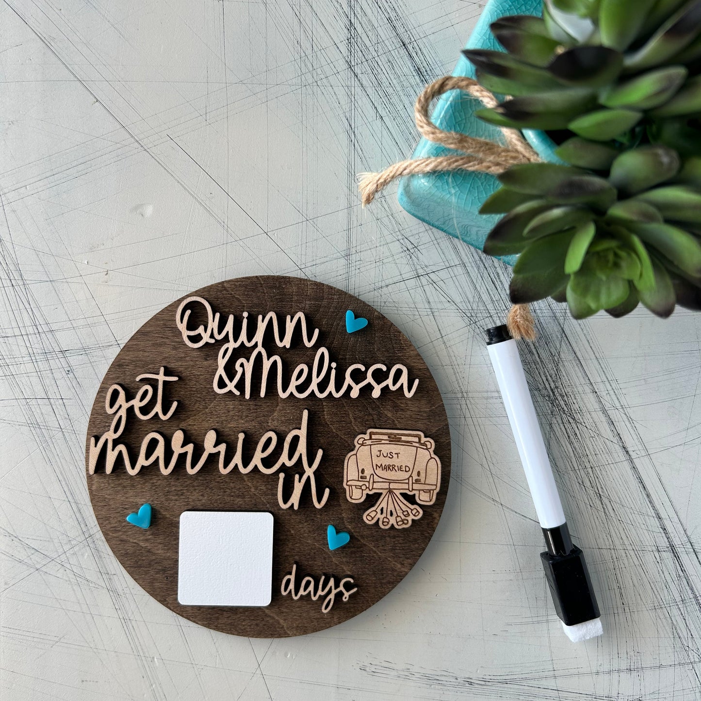 Customized Dry Erase Wedding Countdown Sign by Novotny Designs