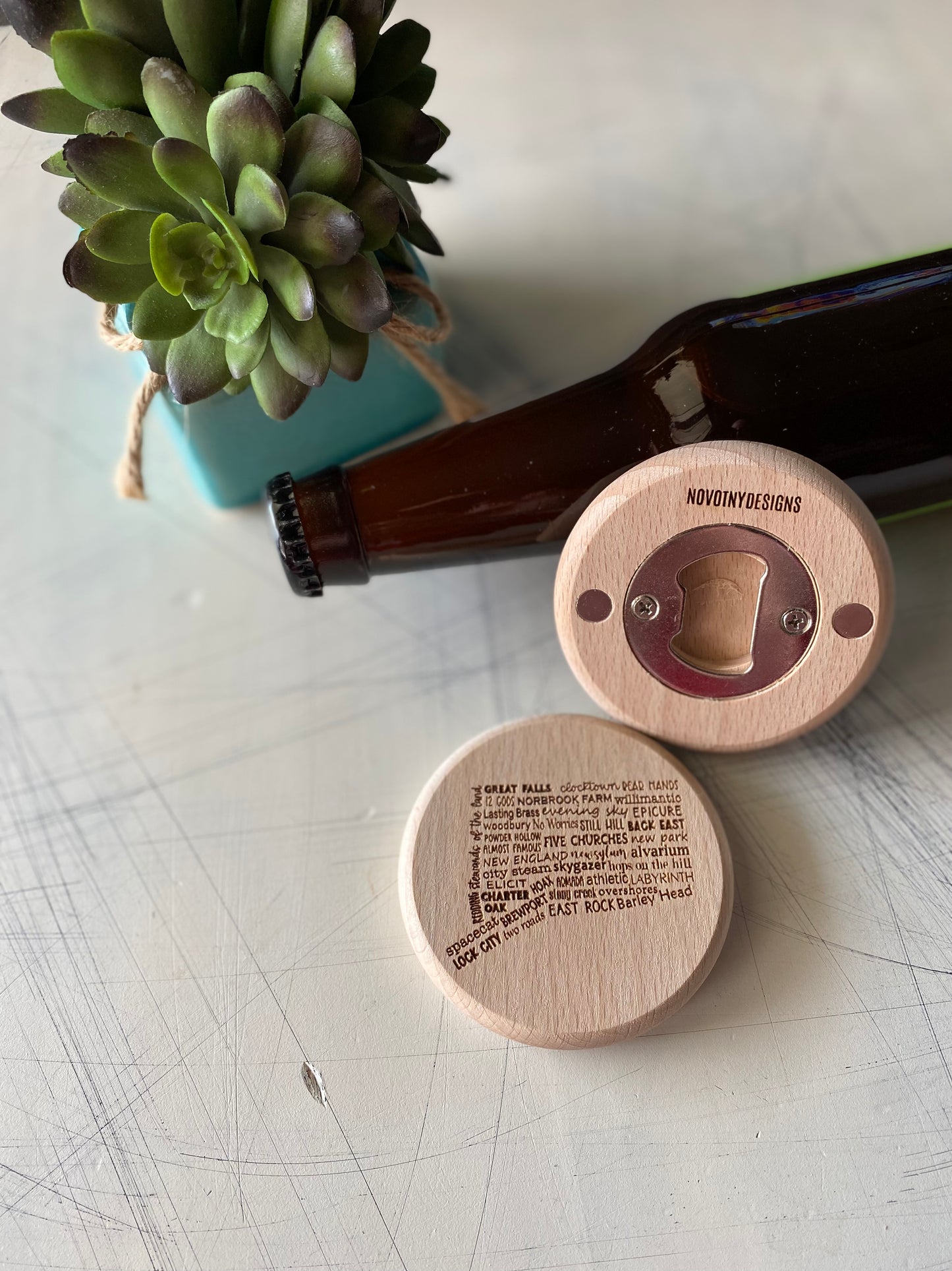 Connecticut Breweries - Novotny Designs - magnetic engraved bottle opener