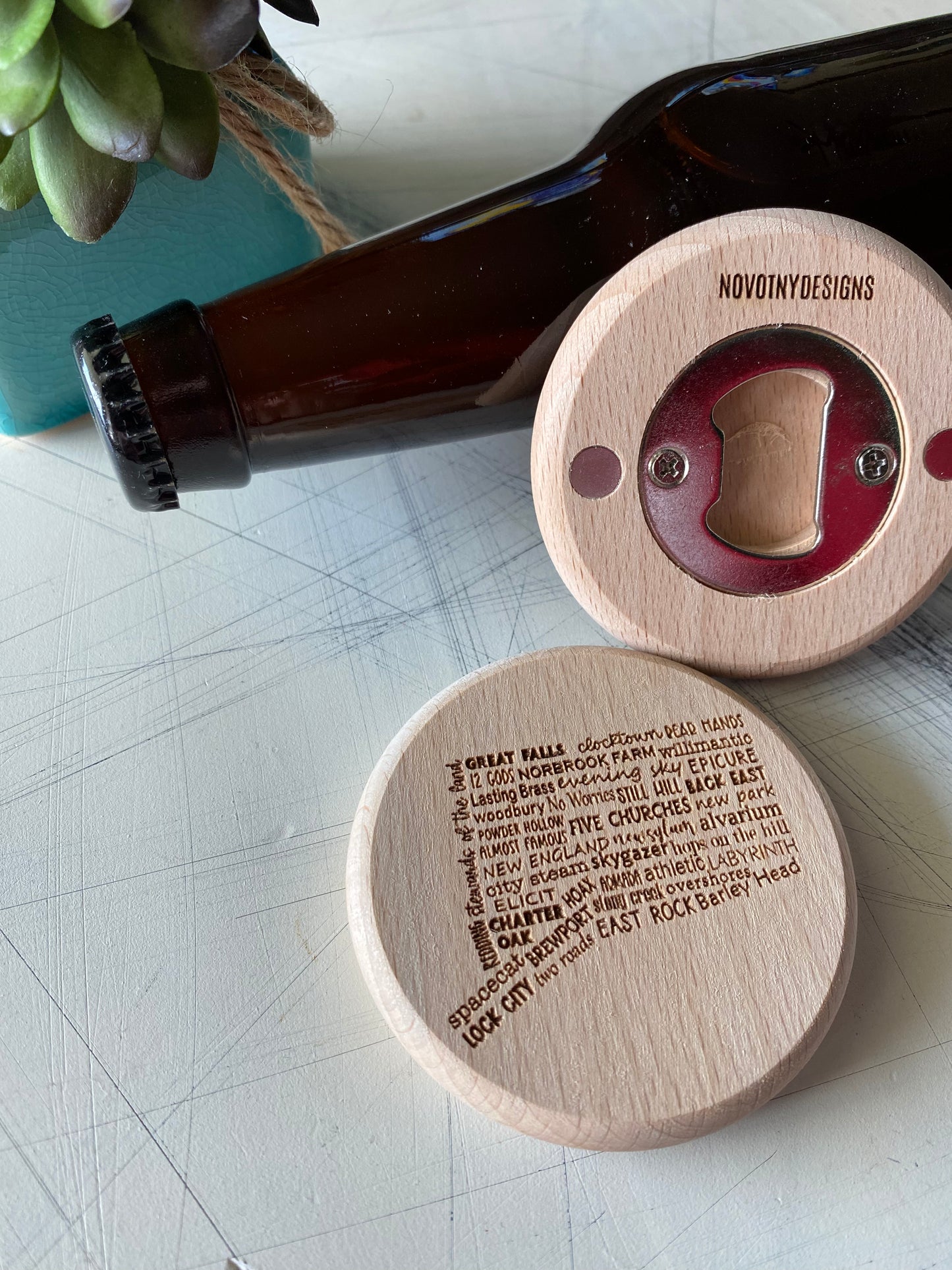 Connecticut Breweries - Novotny Designs - magnetic engraved bottle opener