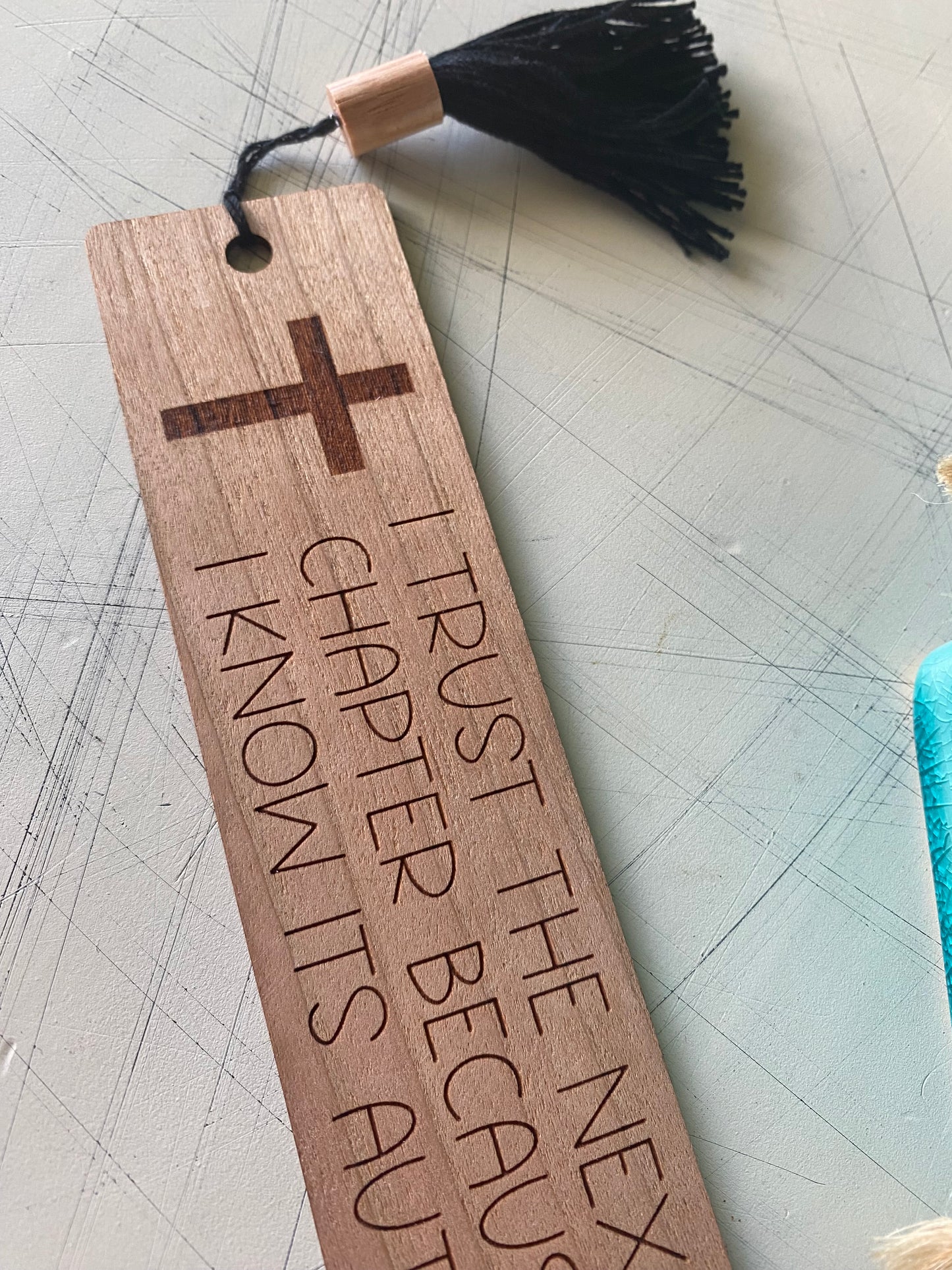 I trust the next chapter because I know its author - wood bookmark - Novotny Designs