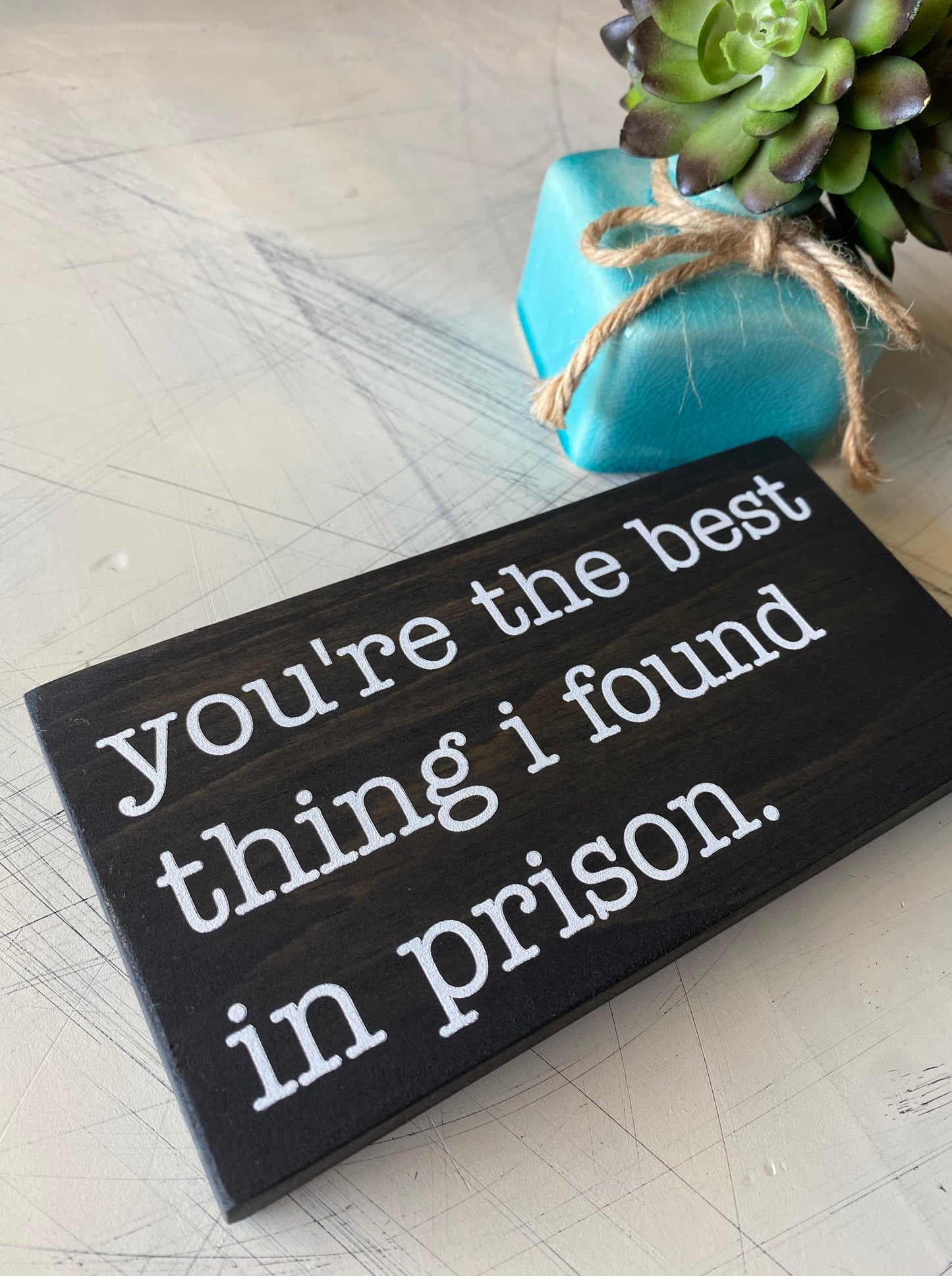 you're the best thing i found in prison. - Novotny Designs - mini wood sign - funny corrections gift