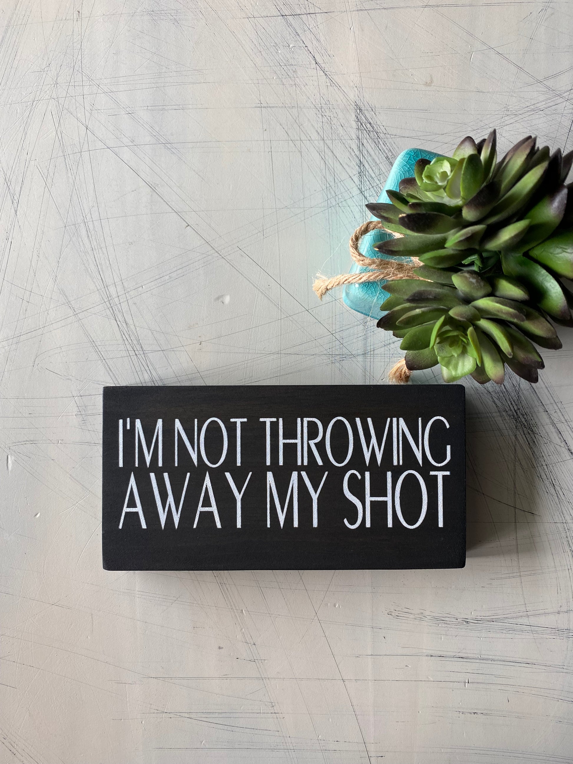 I'm not throwing away my shot - Novotny Designs handmade mini wood sign