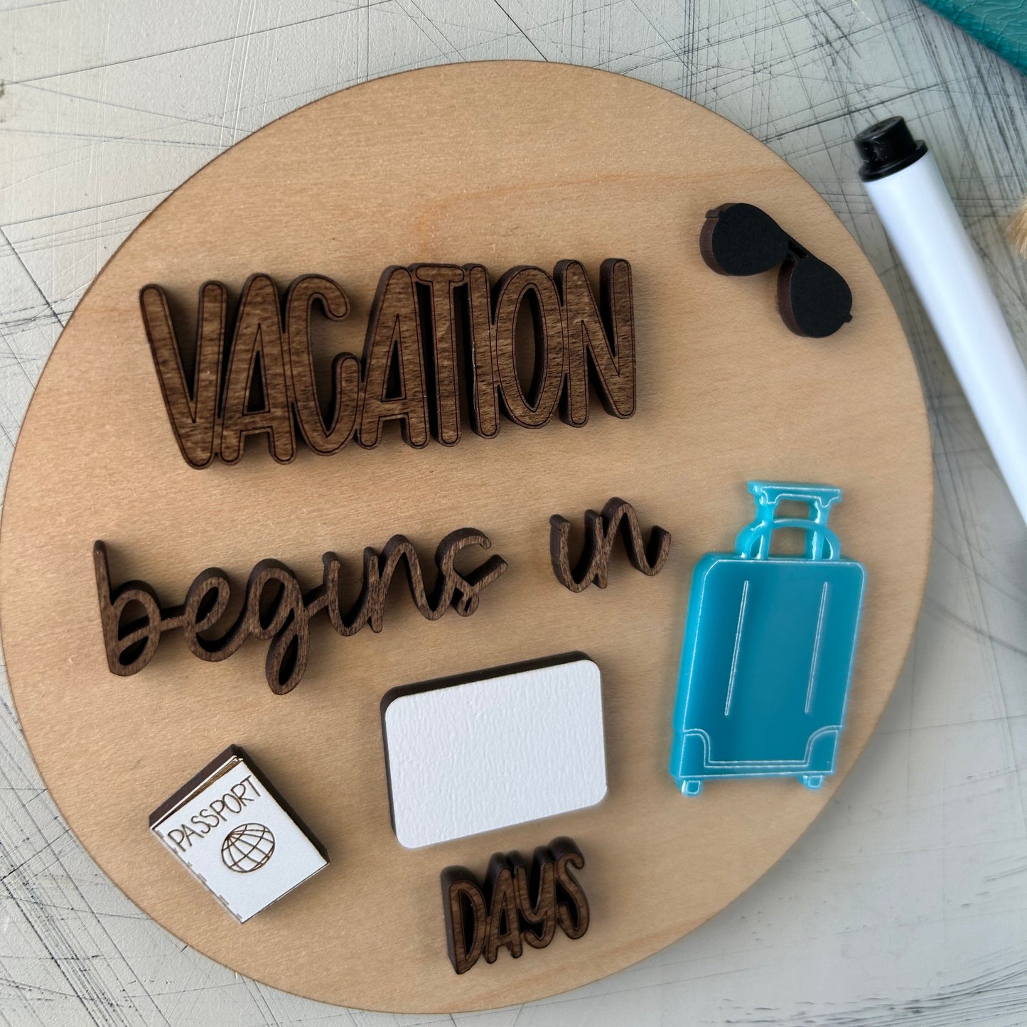 Dry Erase Vacation Countdown Sign by Novotny Designs