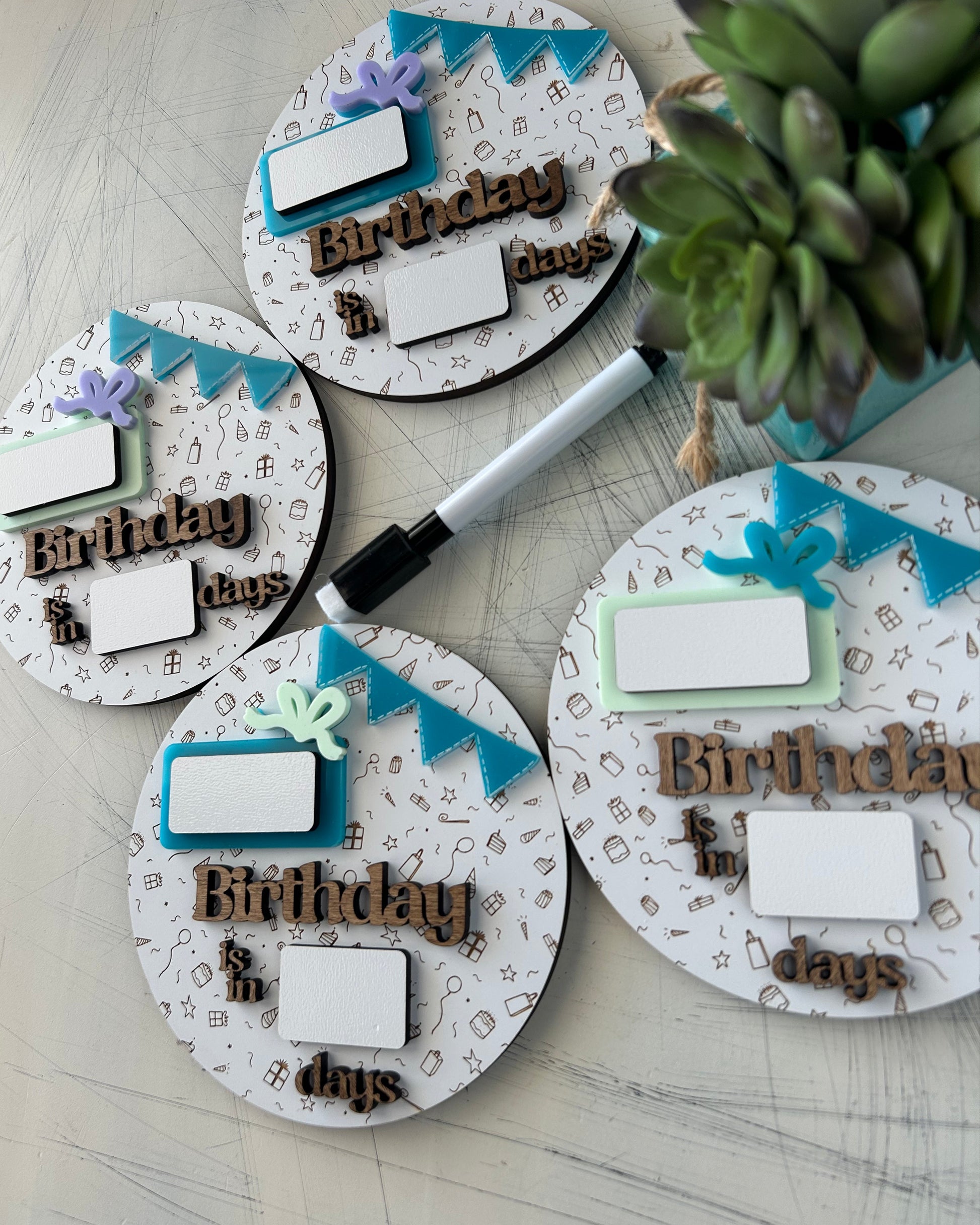 Dry Erase Birthday Countdown Sign by Novotny Designs