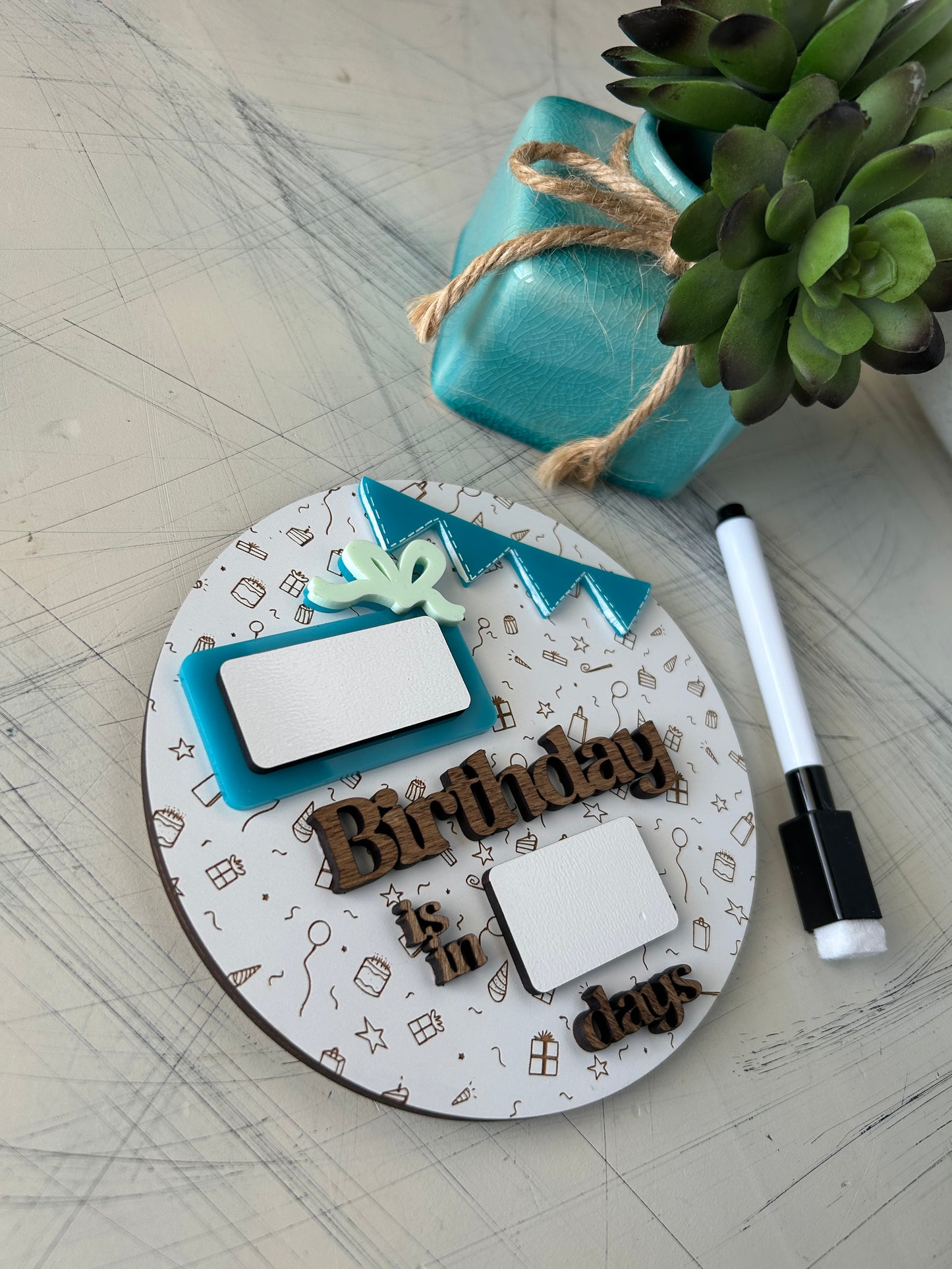 Dry Erase Birthday Countdown Sign by Novotny Designs