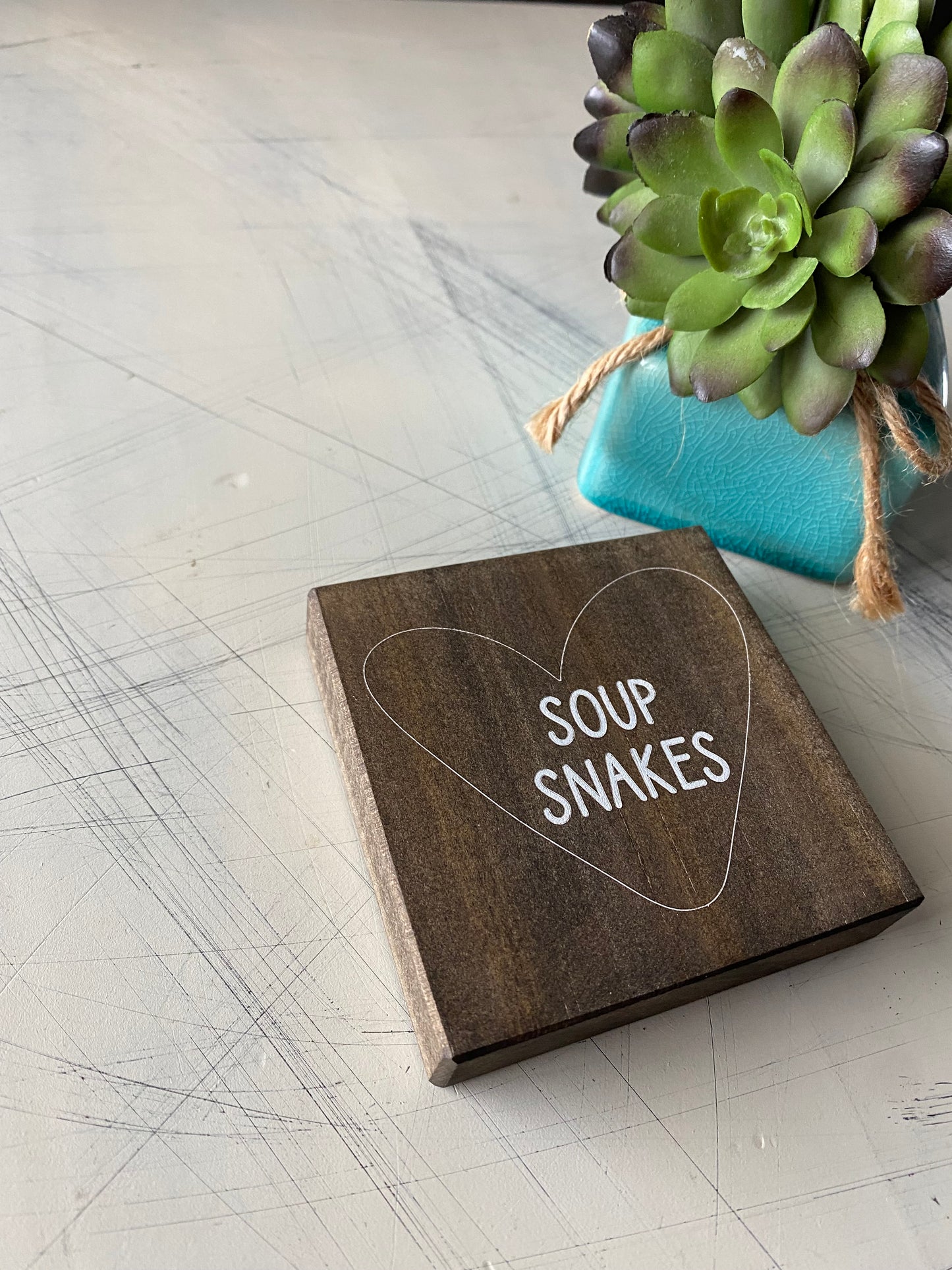 soup snakes - Novotny Designs - mini wood sign