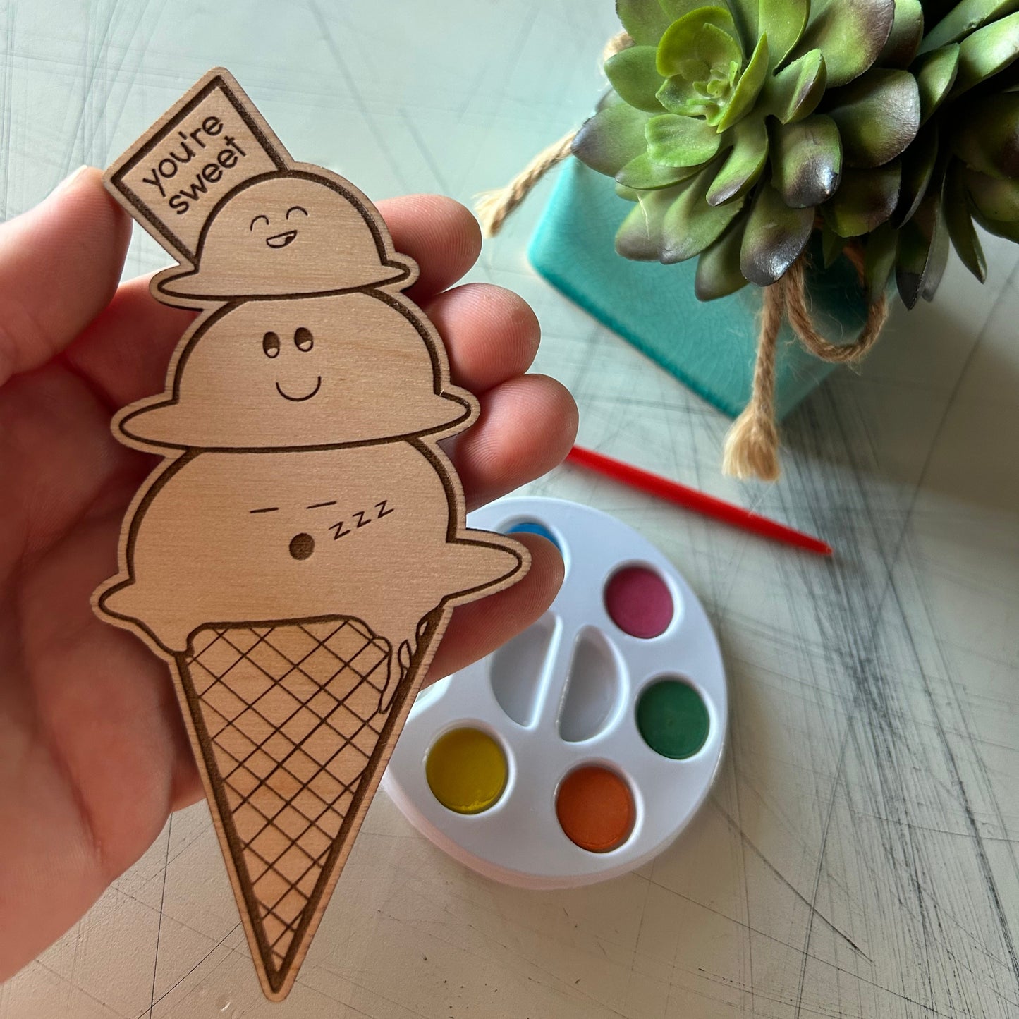 Ice Cream Cone Watercolor Craft Kit by Novotny Designs