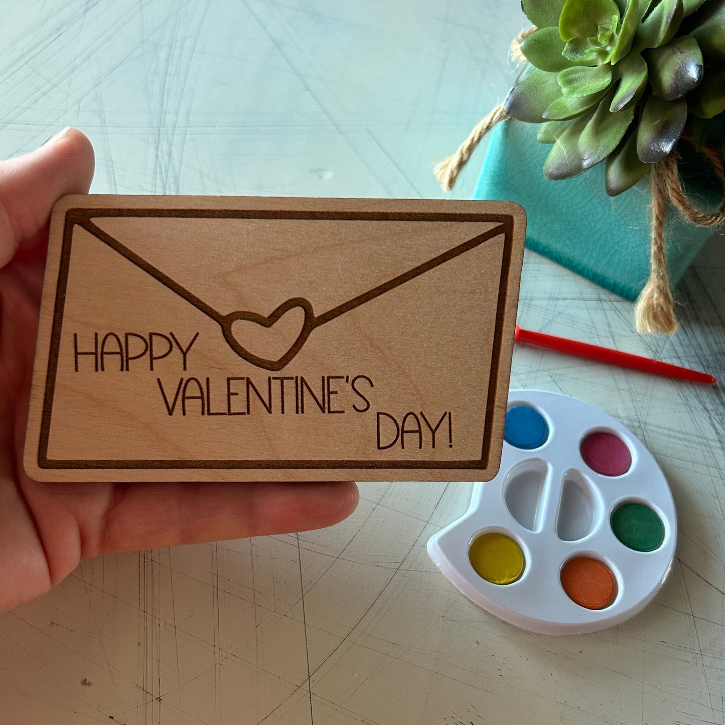 Valentine's Day Mail Watercolor Craft Kit - Novotny Designs