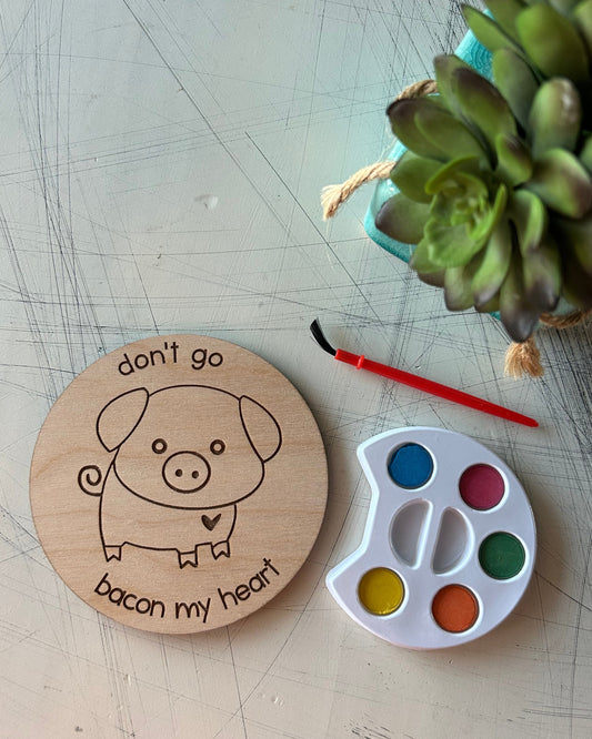 Don't go bacon my heart watercolor craft kit - Novotny Designs