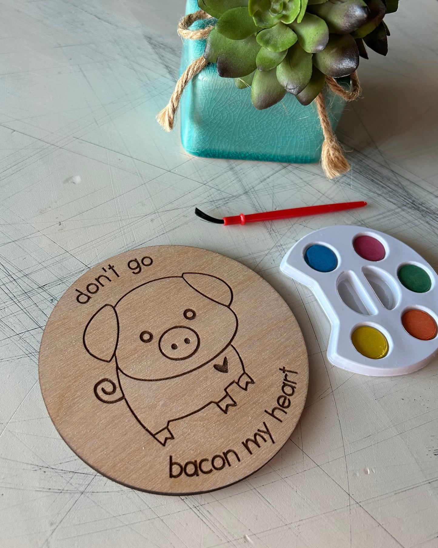 Don't go bacon my heart watercolor craft kit - Novotny Designs