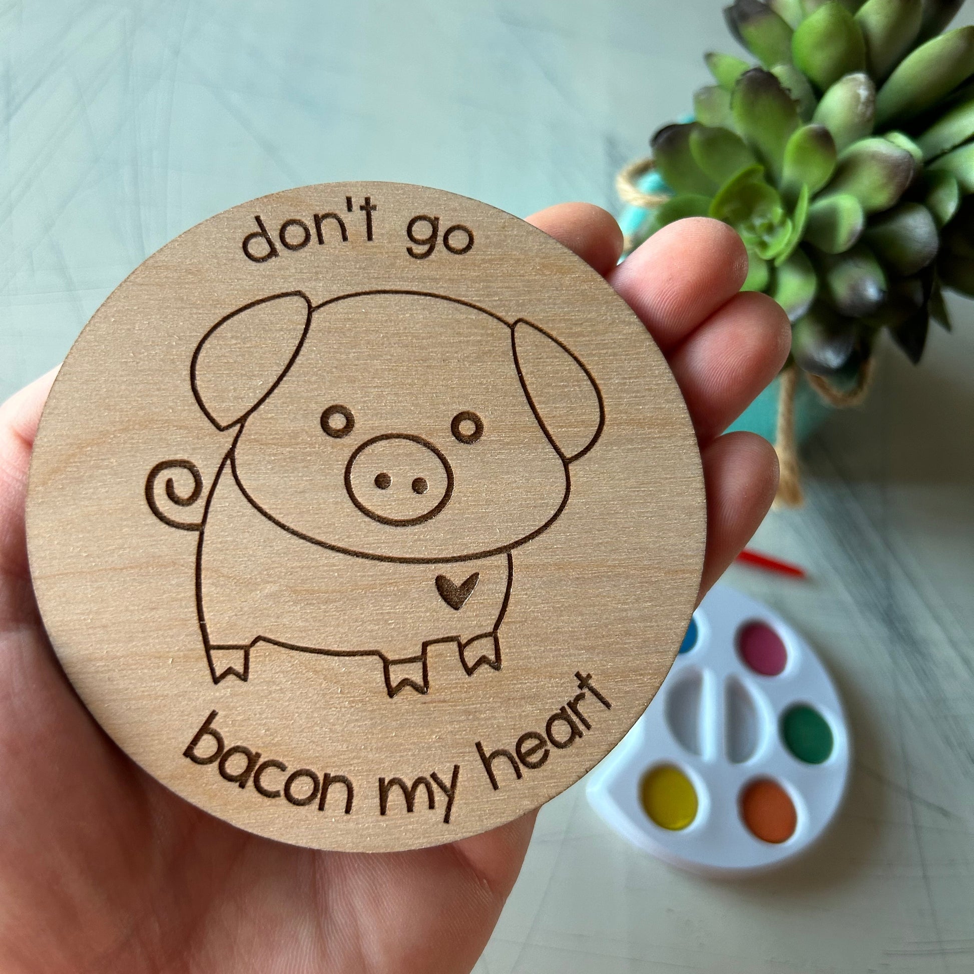 Don't go bacon my heart watercolor craft kit - Novotny Designs