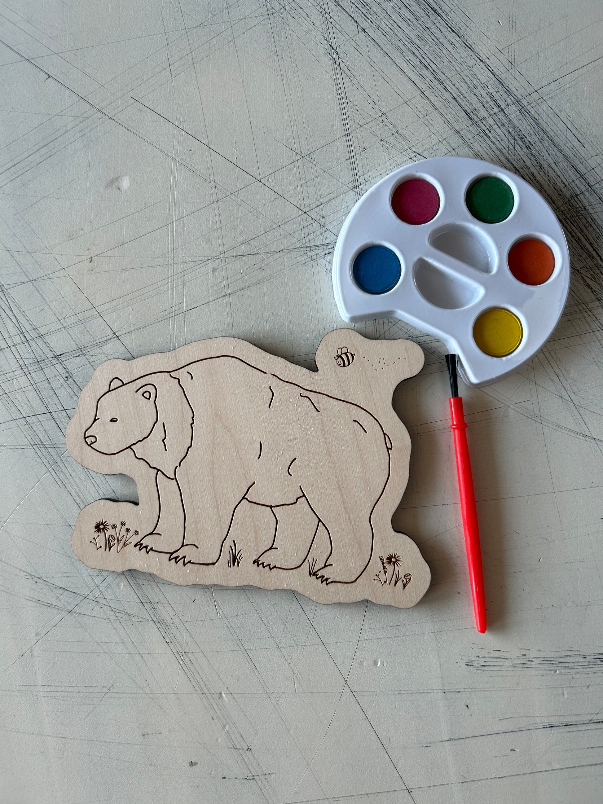 Bear Watercolor Craft Kit by Novotny Designs