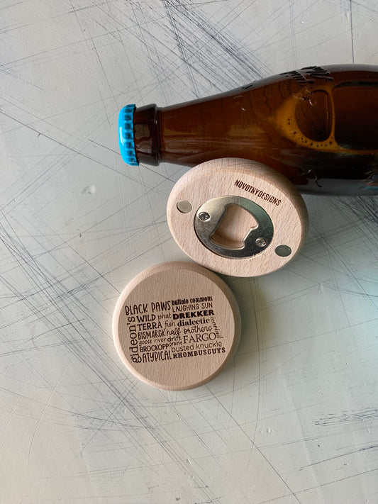 North Dakota breweries - engraved magnetic bottle opener
