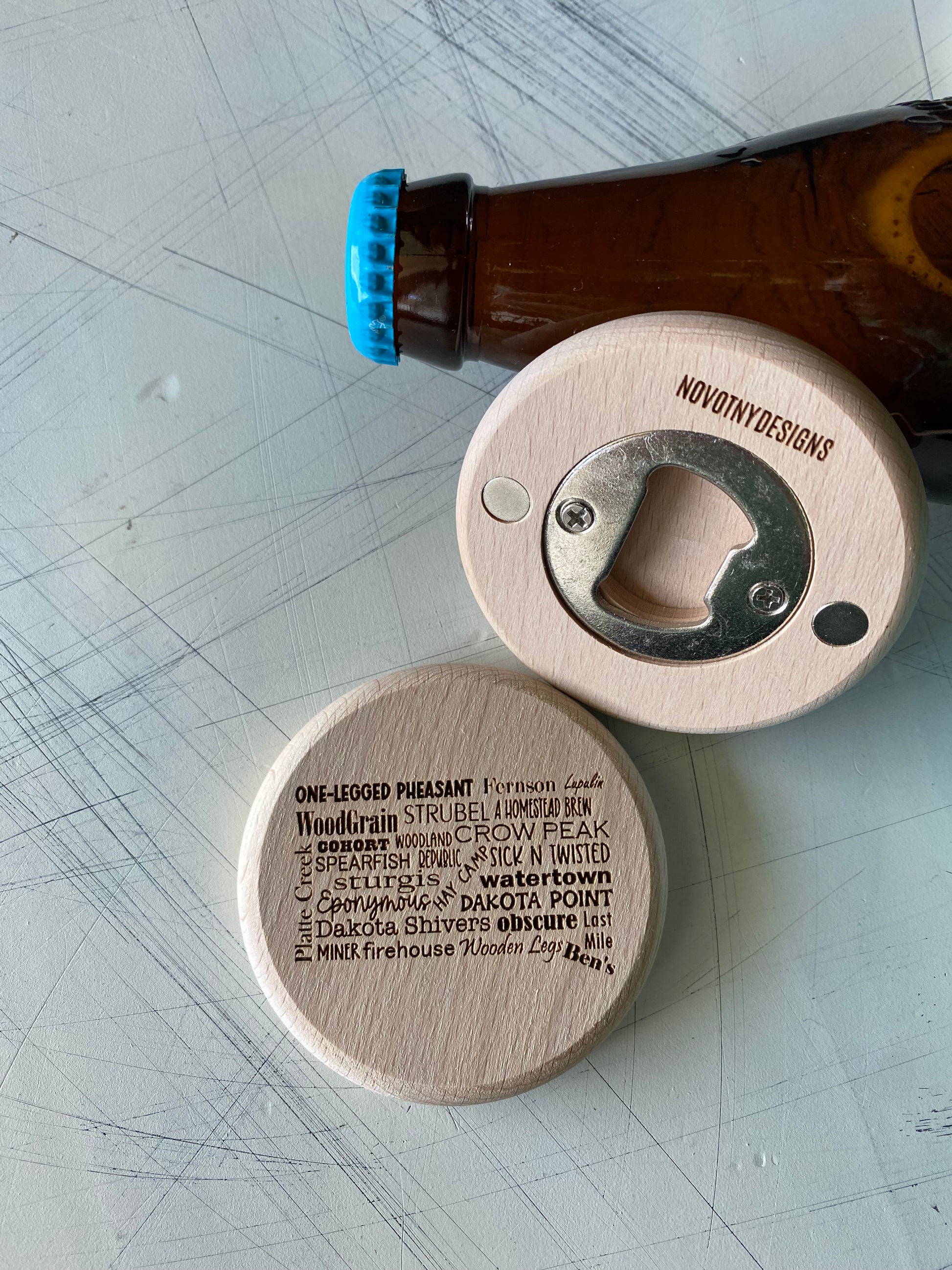 South Dakota Breweries - engraved magnetic bottle opener