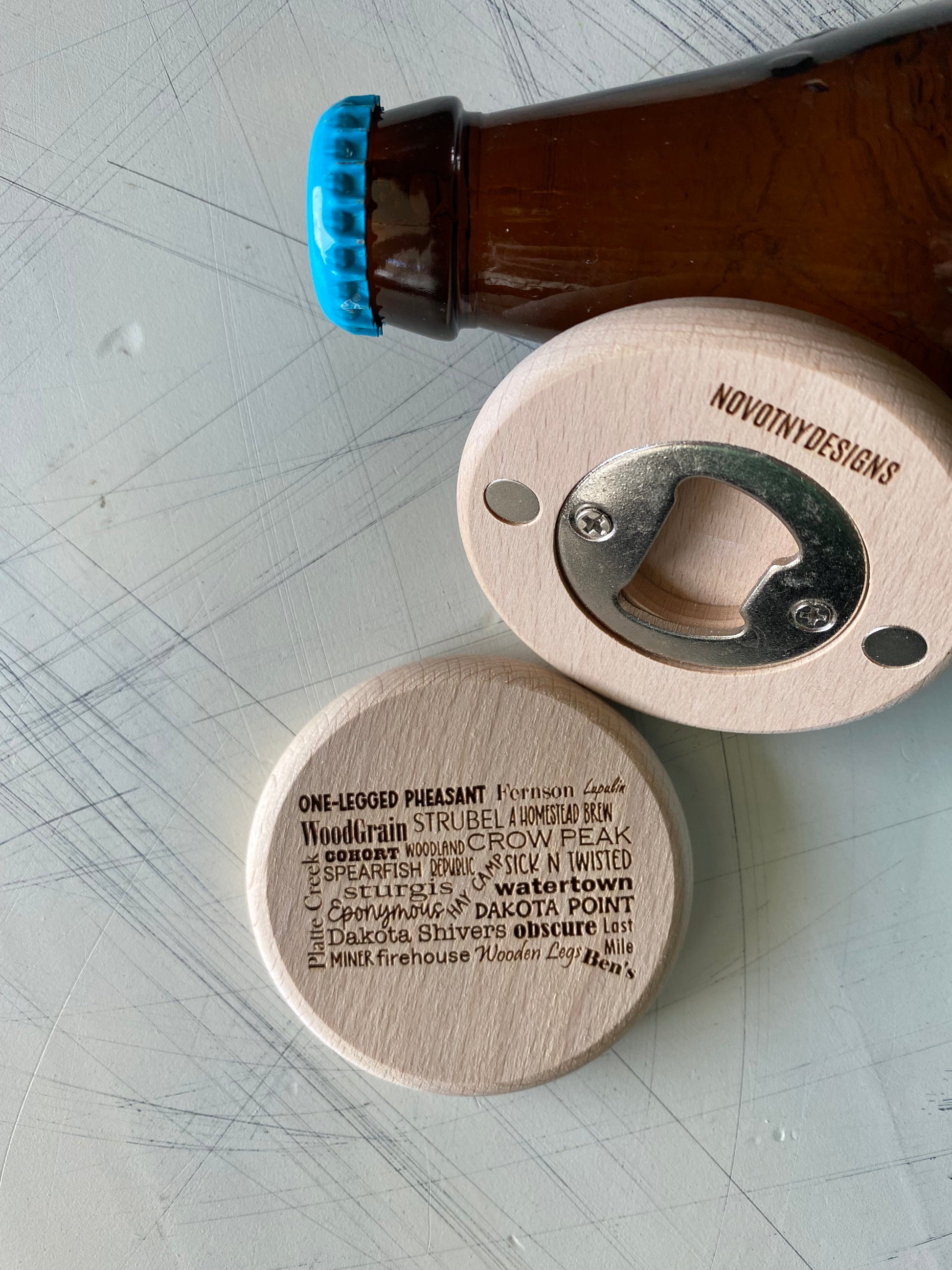 South Dakota Breweries - engraved magnetic bottle opener