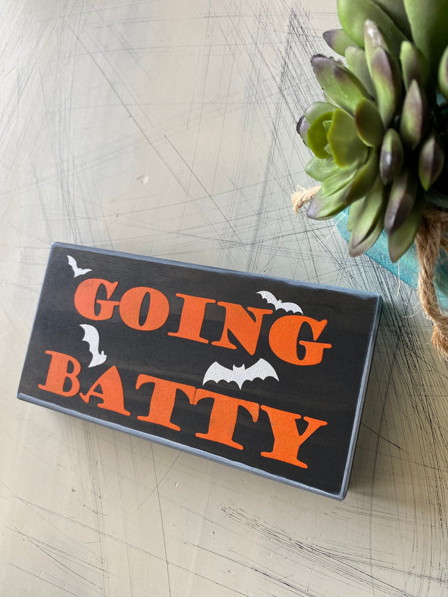 Going batty - Halloween handmade mini wood sign
