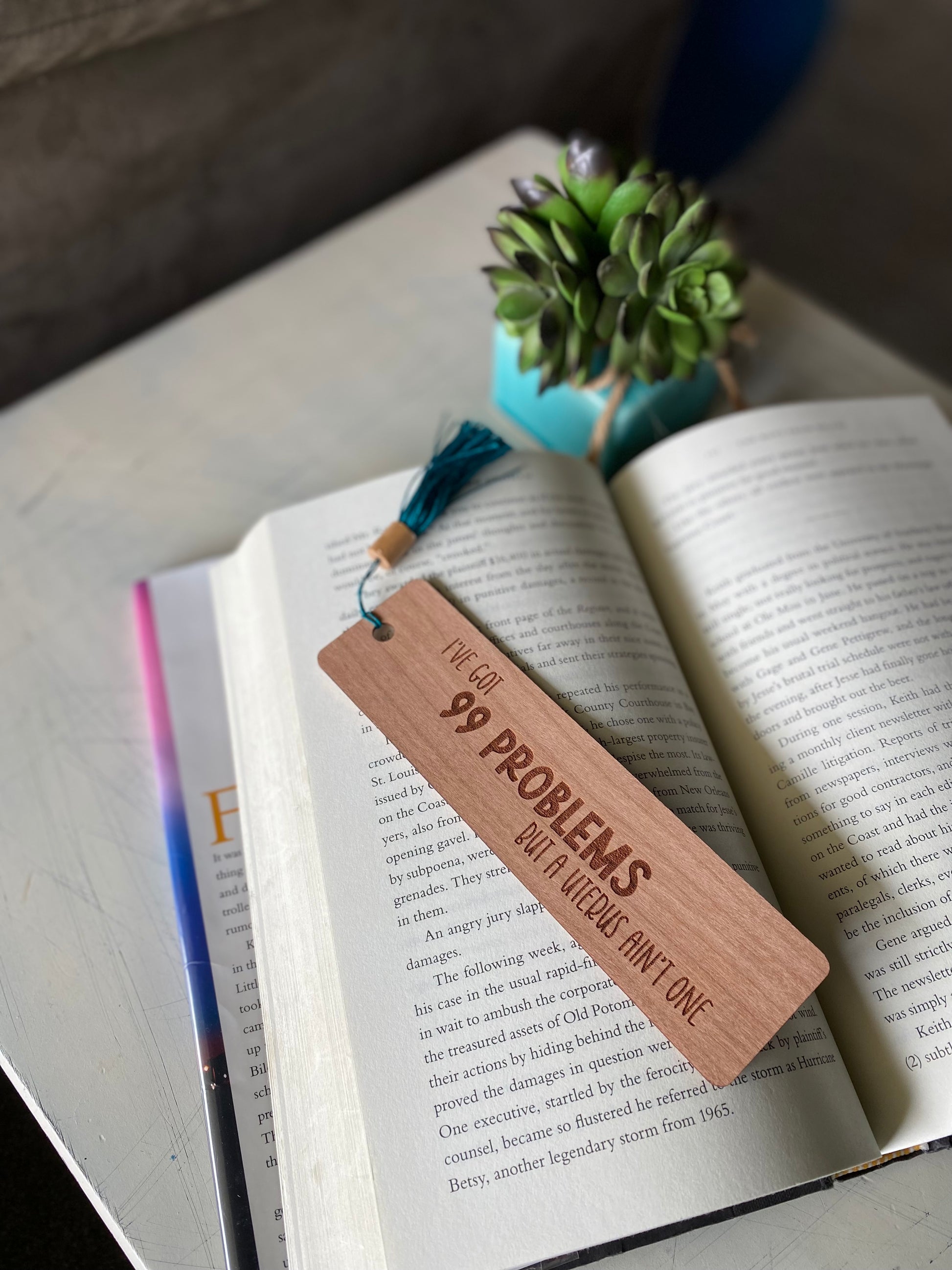 I've got 99 problems but a uterus ain't one - wood bookmark - funny hysterectomy gift - Novotny Designs