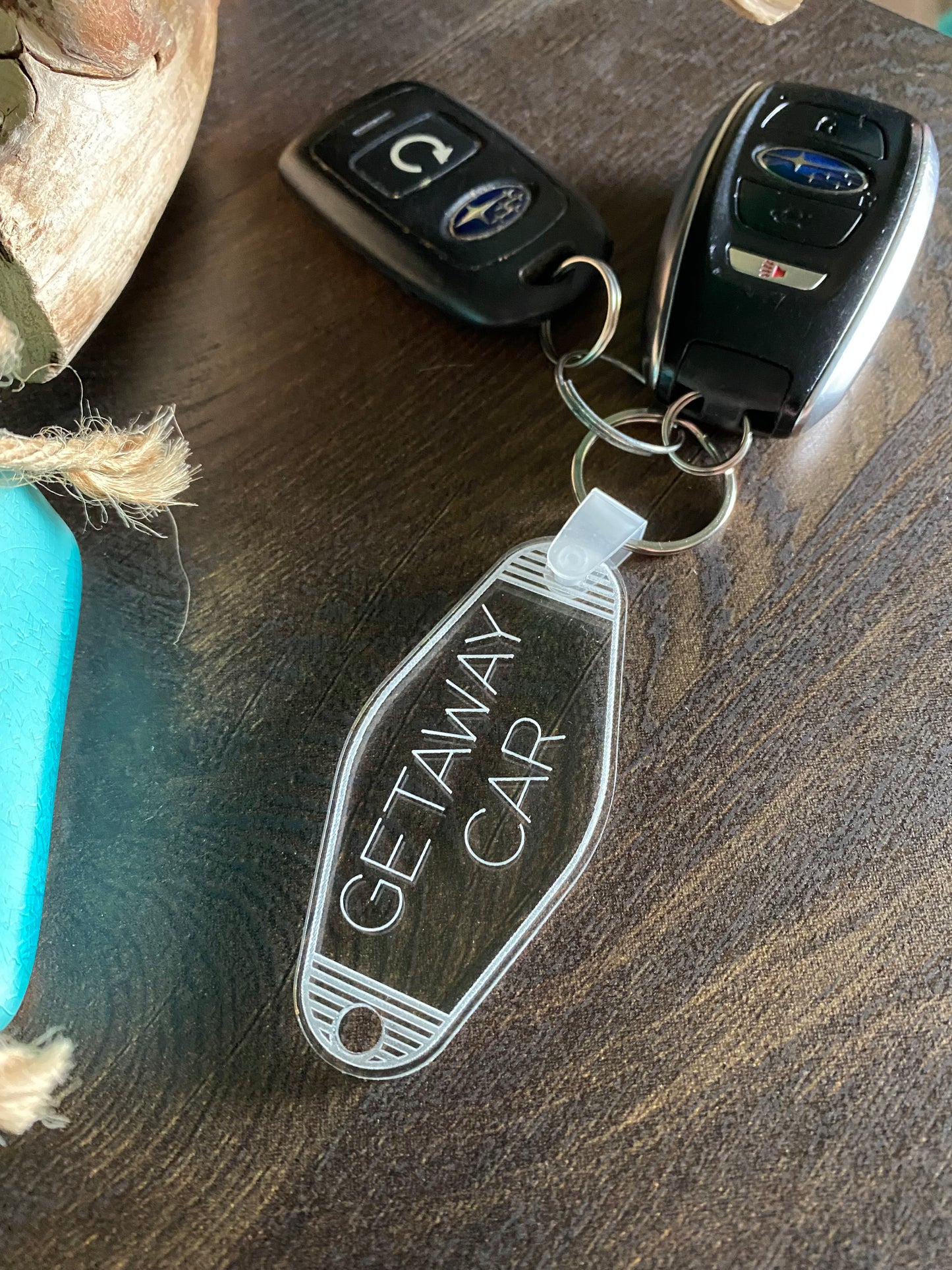 Getaway Car - acrylic motel style keychain - Novotny Designs